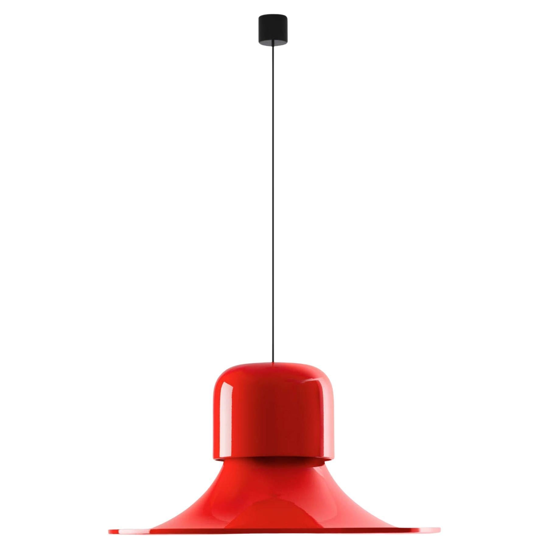Painted 'Campana' White Metal Pendant Light for Stilnovo For Sale