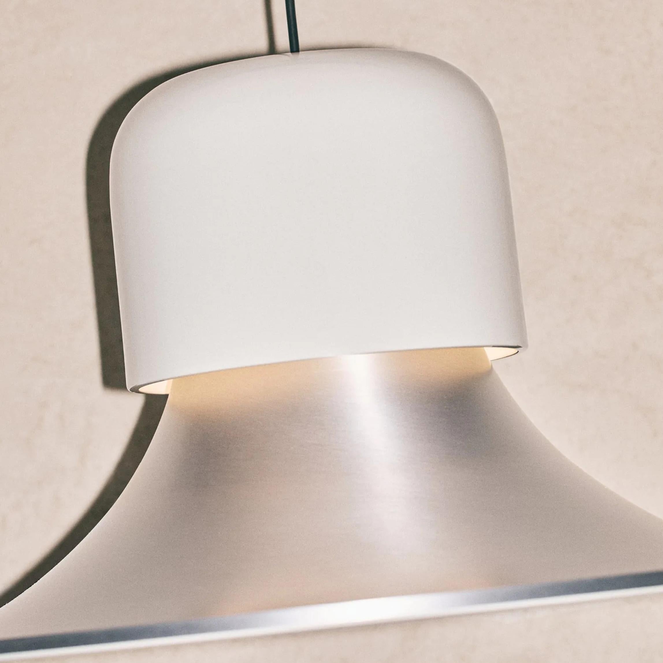 Aluminum 'Campana' White Metal Pendant Light for Stilnovo For Sale