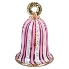 Murano blown glass bell, zanfirico workmanship. Murano, Italy