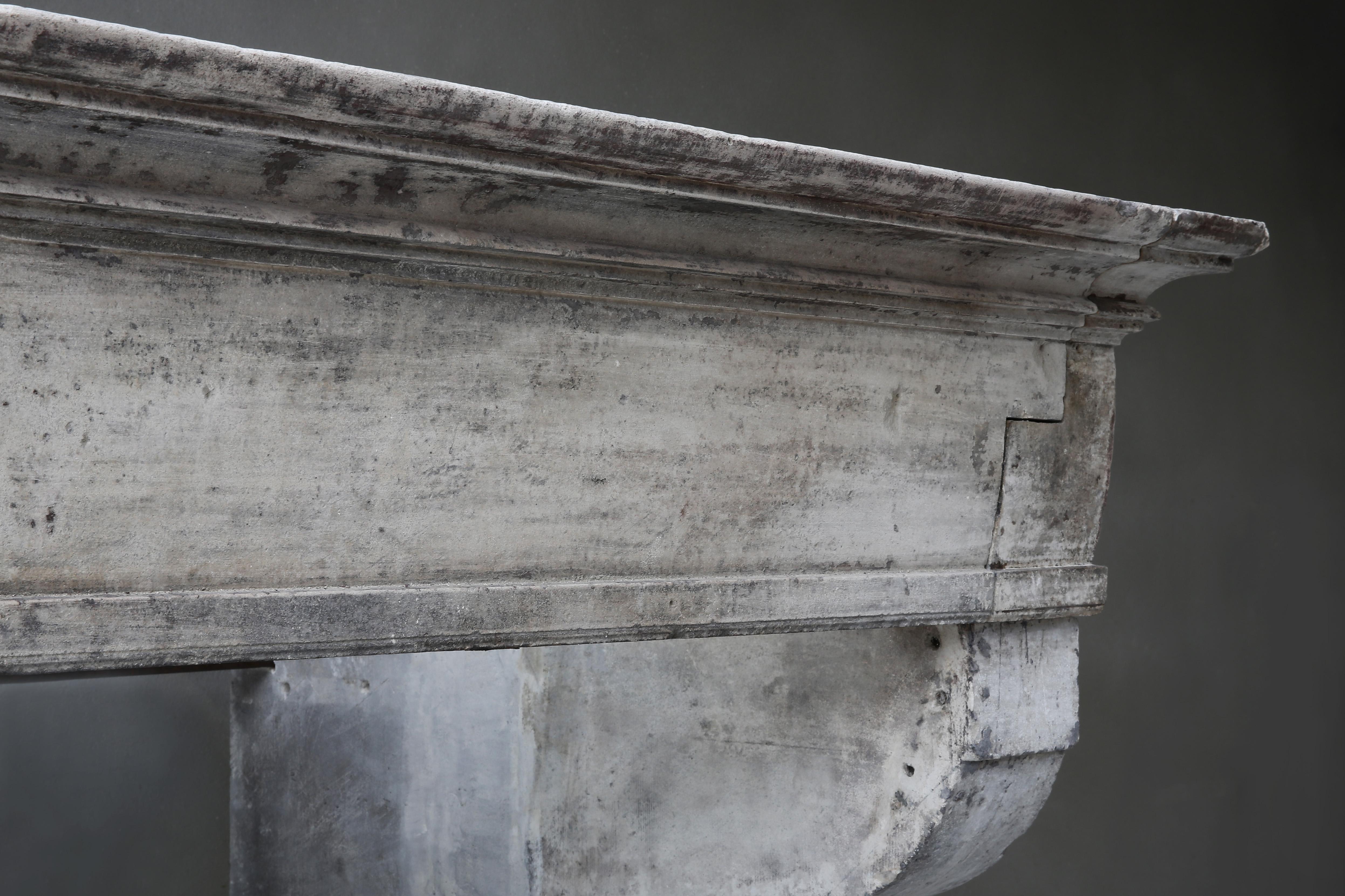 Campangarde Style Mantel from the 19th Century of French Limestone 1