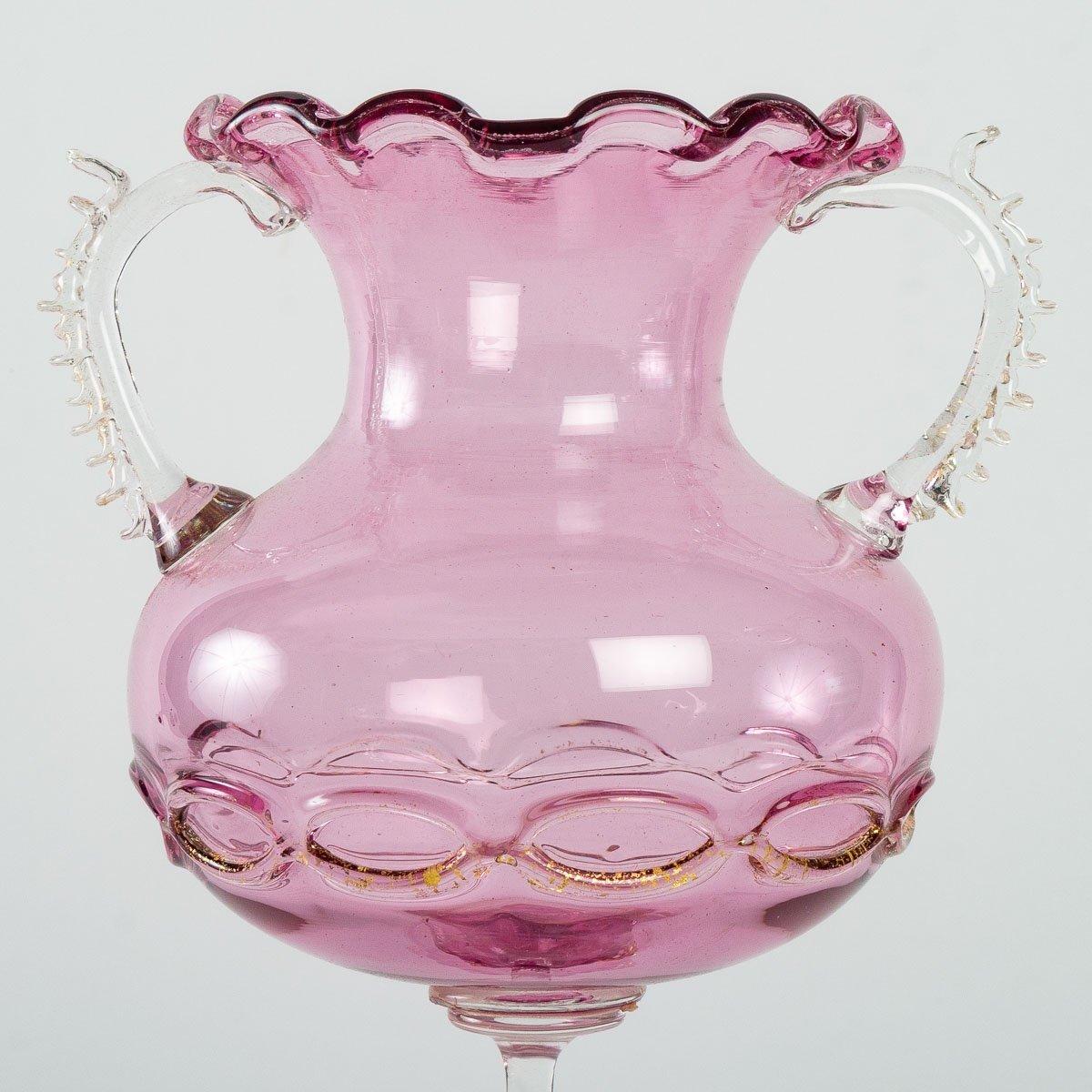 20th Century Campaniform Glass on Foot, Murano, Period: First Tiers 20th For Sale