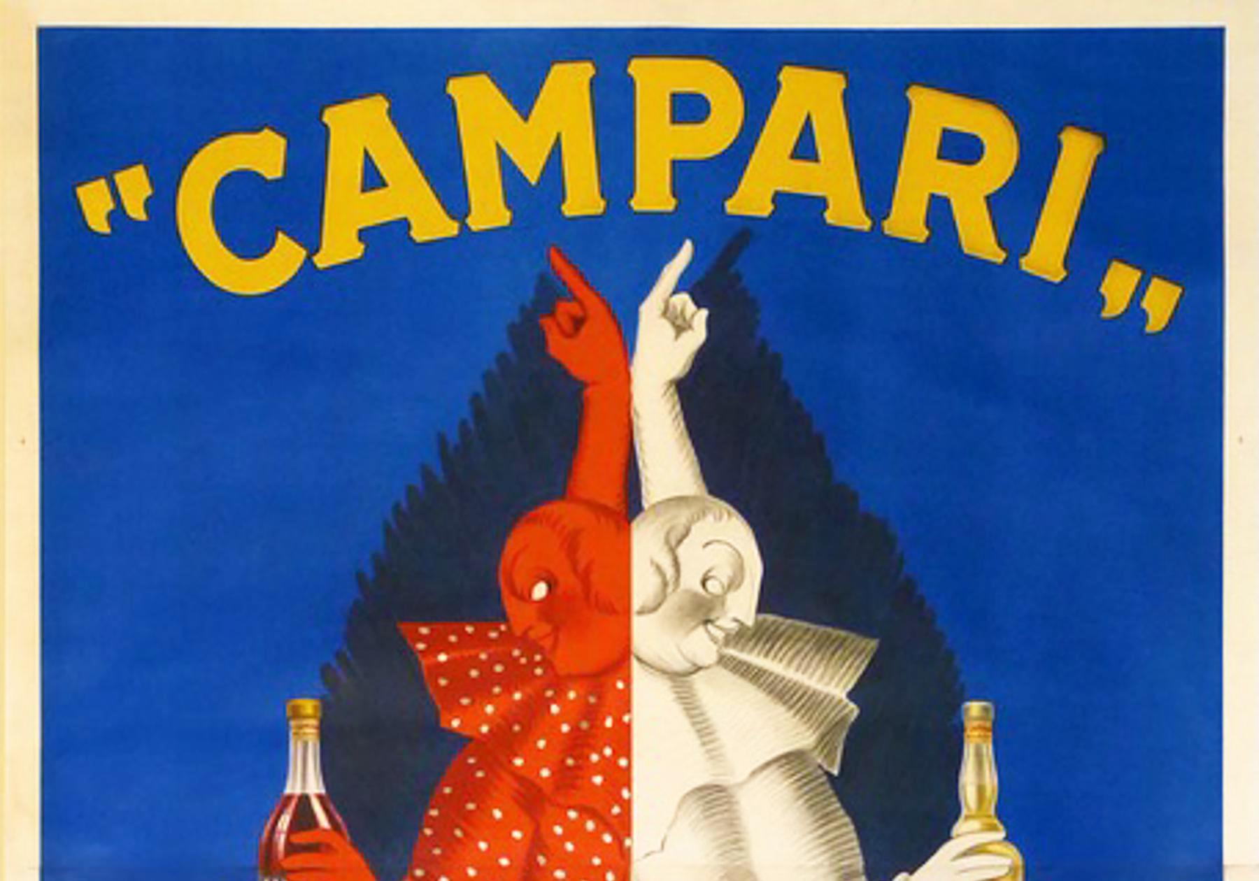 Campari c1922 Oversized Italian Alcohol Advertising Poster, Leonetto Cappiello In Excellent Condition For Sale In Bath, Somerset