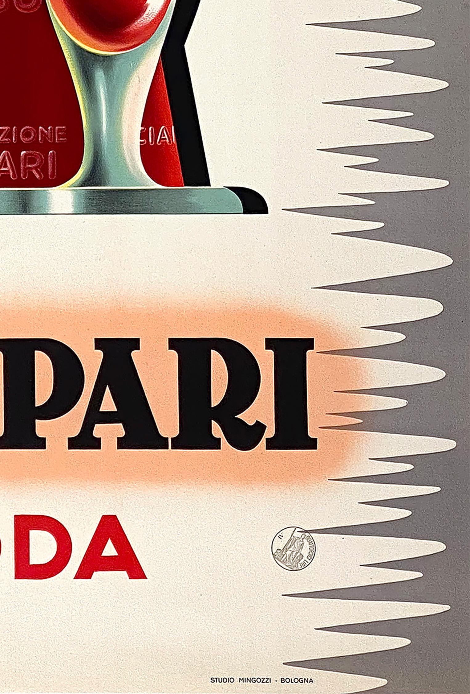 Linen Campari Soda, 1950s Vintage Italian Alcohol Poster Giovanni Mingozzi