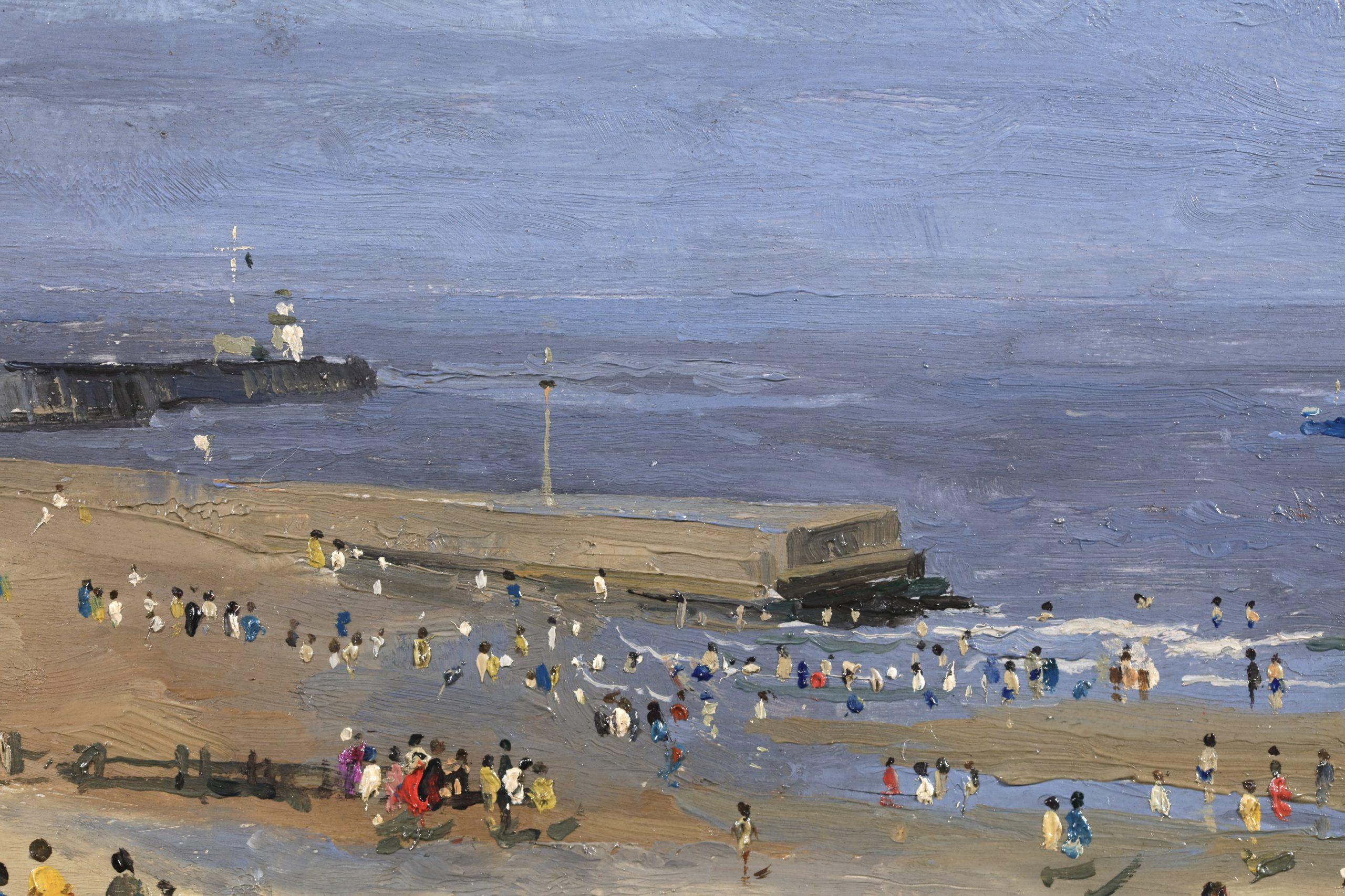 Bassa marea - Gorleston - Paesaggio figurativo impressionista Olio di Campbell Mellon 5