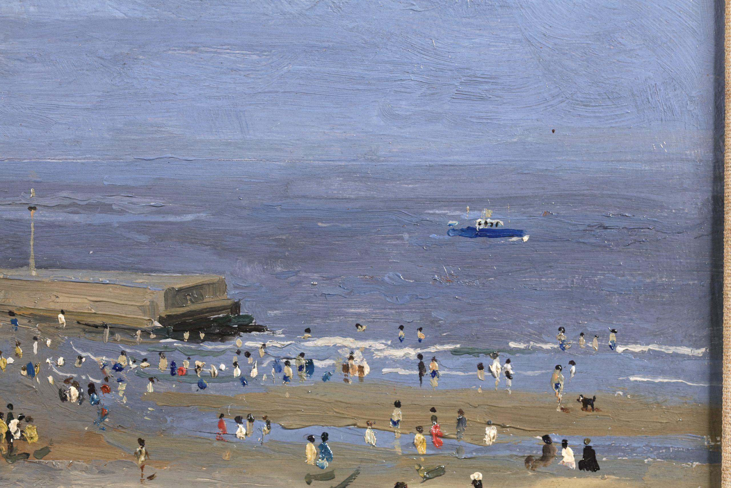 Bassa marea - Gorleston - Paesaggio figurativo impressionista Olio di Campbell Mellon 6