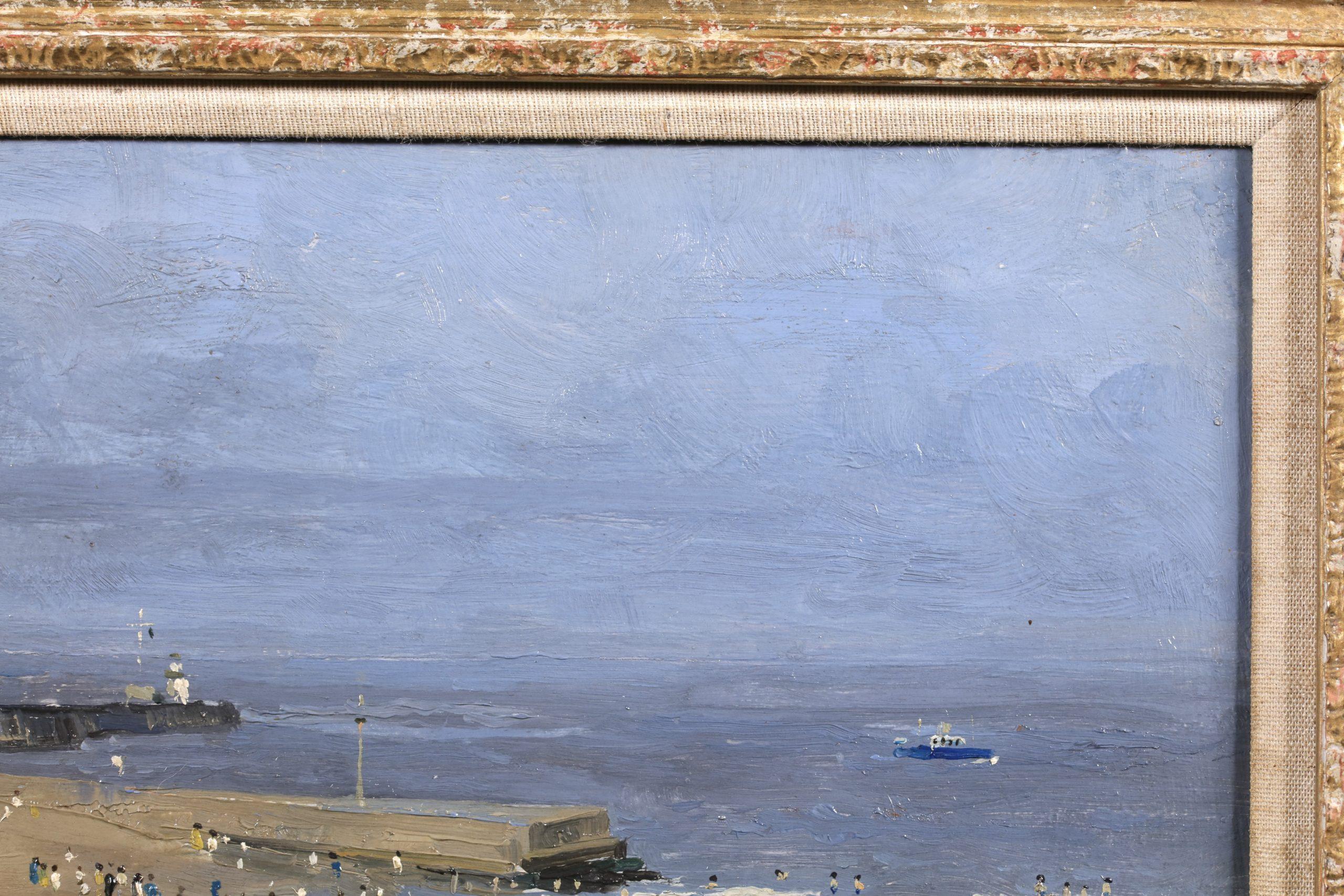 Bassa marea - Gorleston - Paesaggio figurativo impressionista Olio di Campbell Mellon - Landscape Painting Marrone di Campbell Archibald Mellon