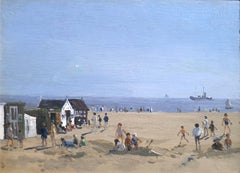 Playing In Front of the Beach Huts