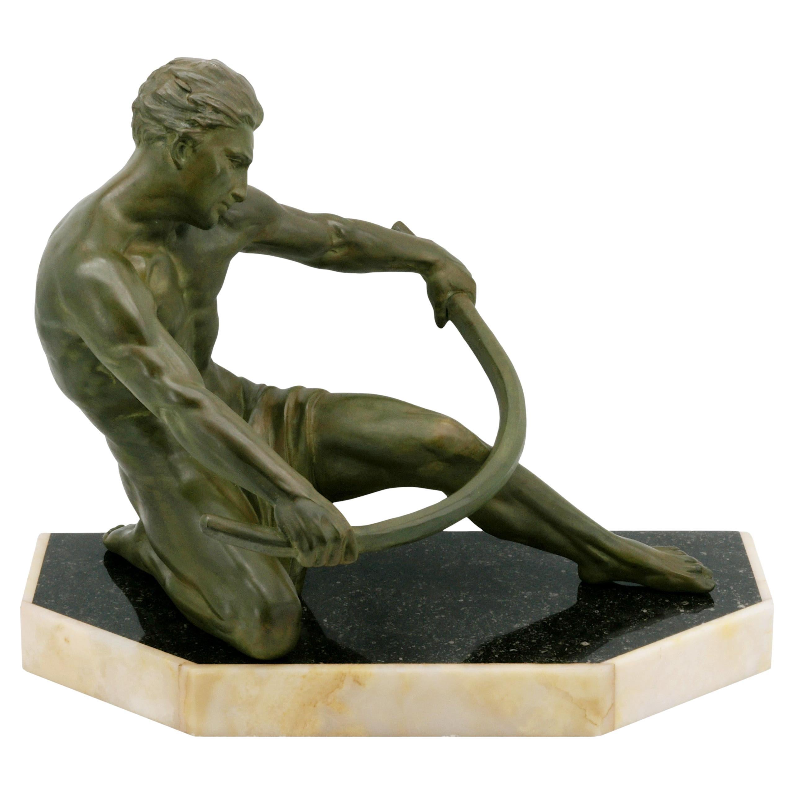 CAMPBELL Escultura francesa Art Déco Hombre, 1920