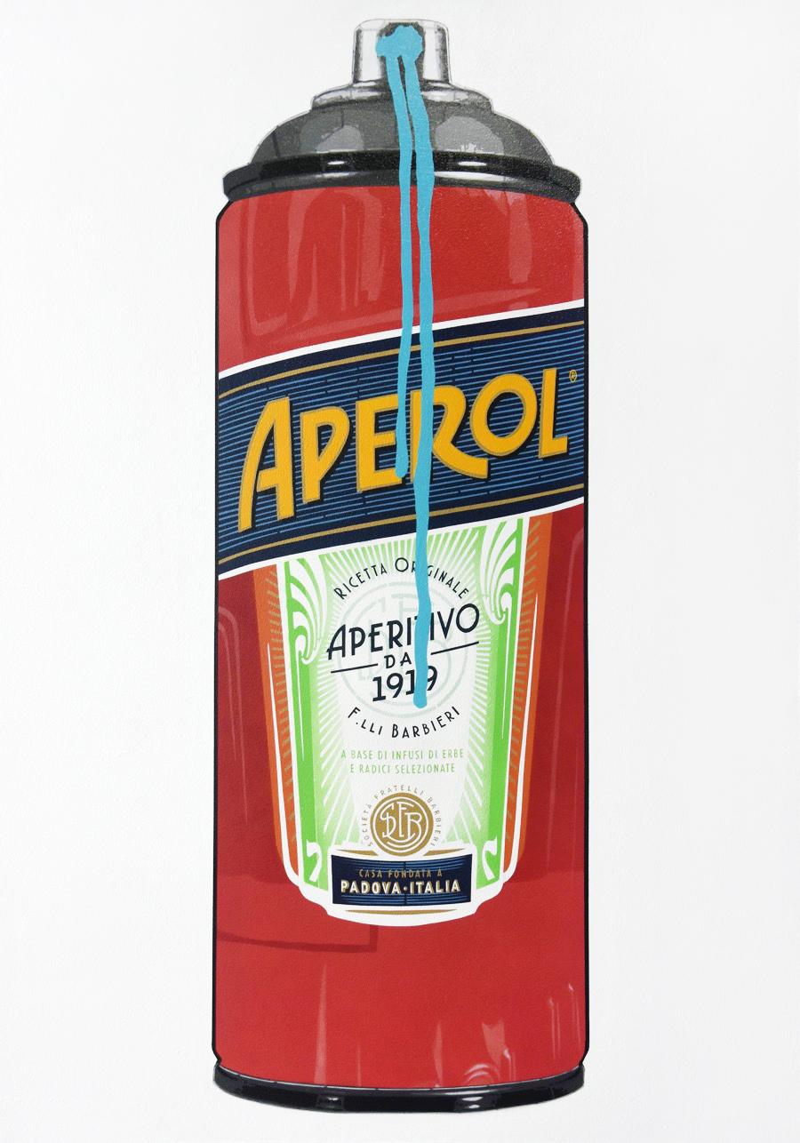 Aperol (Cyan Drip) - Painting by Campbell la Pun