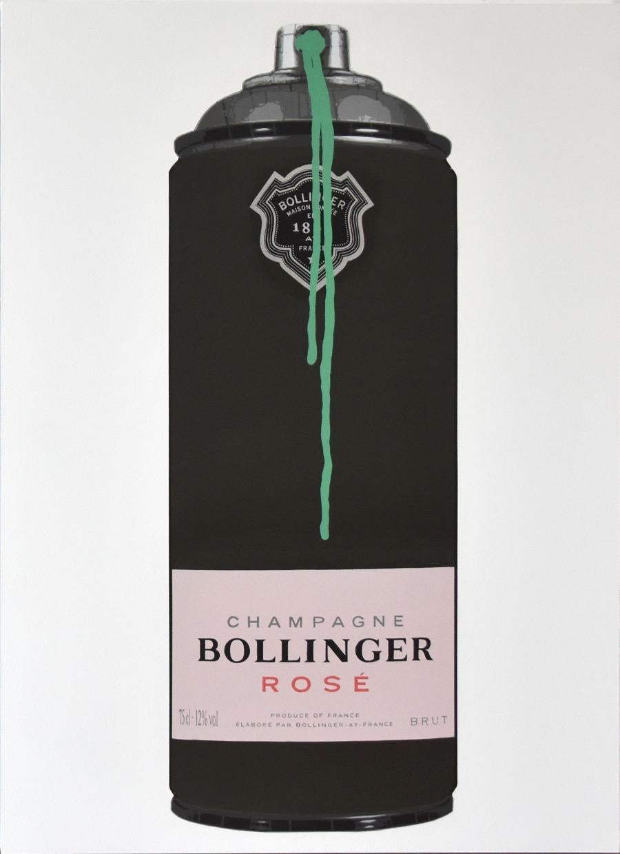 Bollinger Rose (Green Drip) - Painting by Campbell la Pun