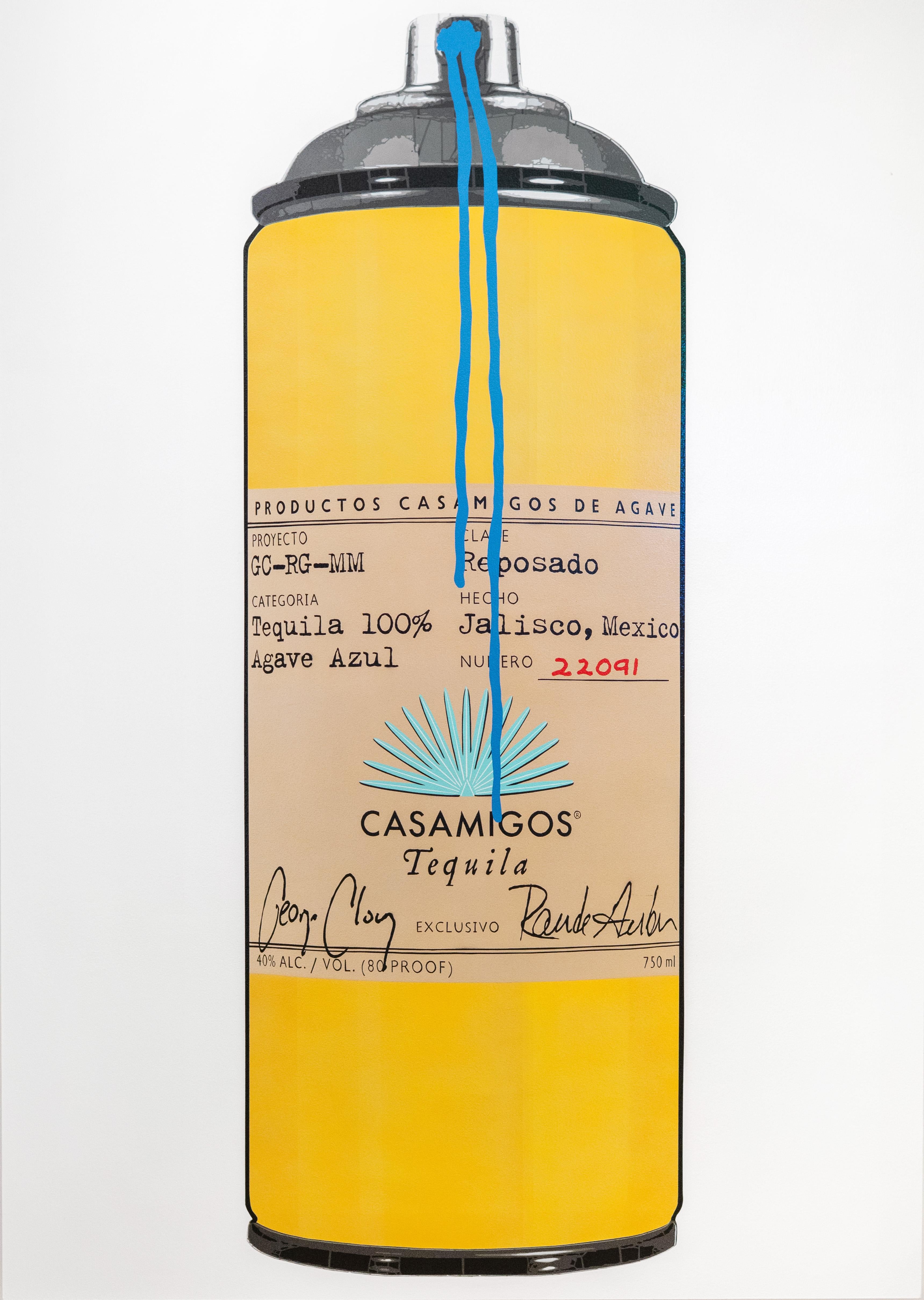 Campbell La Pun "Casamigos Reposado 22901 (Blue Drip)" Aerosol Painting, Unique