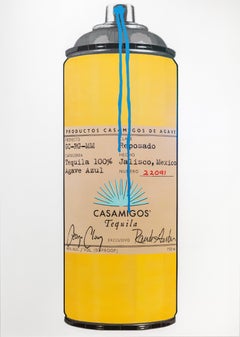 Campbell la Pun "Casamigos Reposado 22901 (Blue Drip)" Aerosolgemälde, Unikat