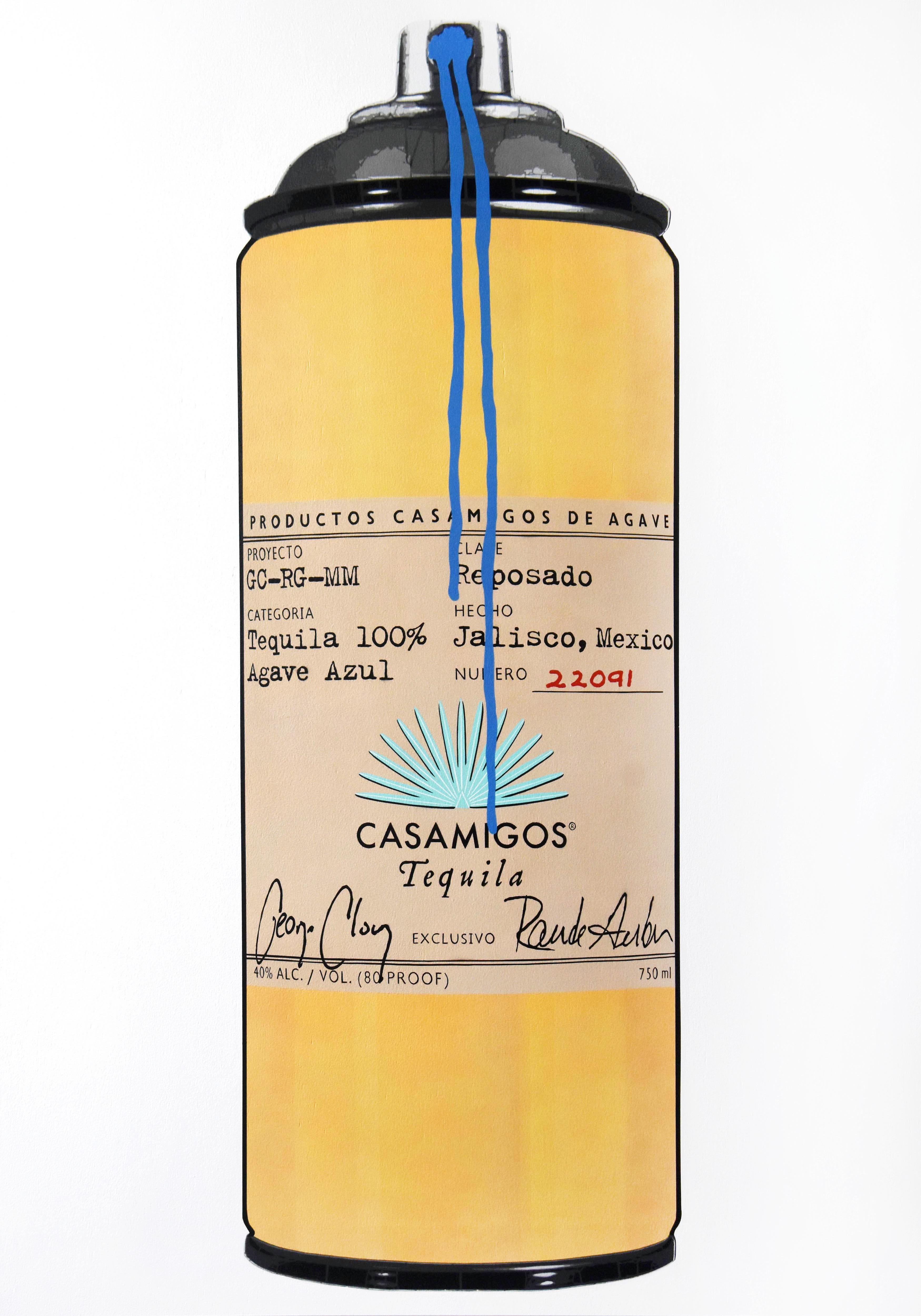 Casamigos Reposado 22901 (Blue Drip) - Painting by Campbell la Pun