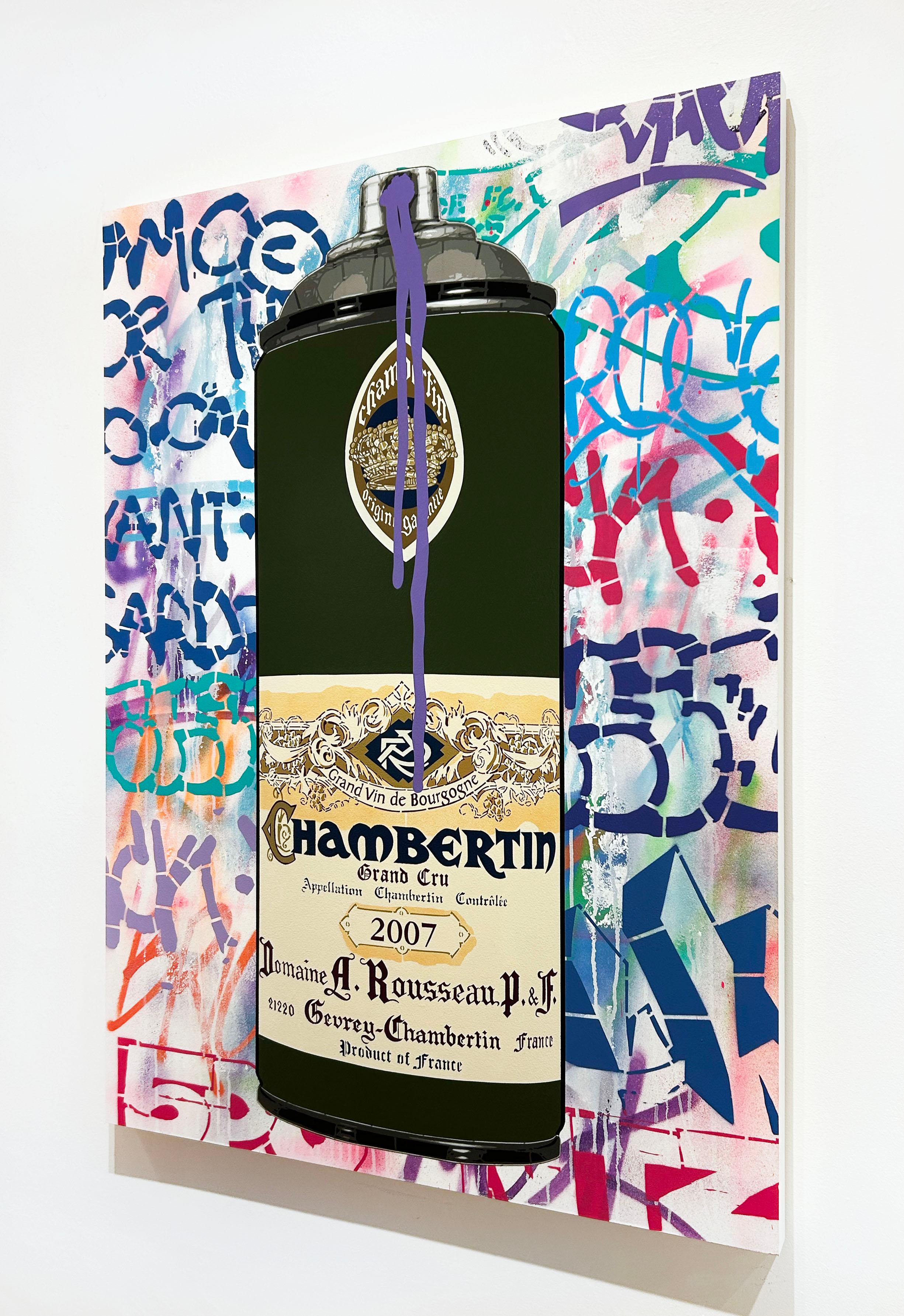 Artiste :  La Pun, Campbell
Titre :  Chambertin 2007 (Purple Drip) - Rue
Série : Chambertin
Date :  2025
Moyen :  Aérosol sur panneau
Sans cadre Dimensions :  40.5