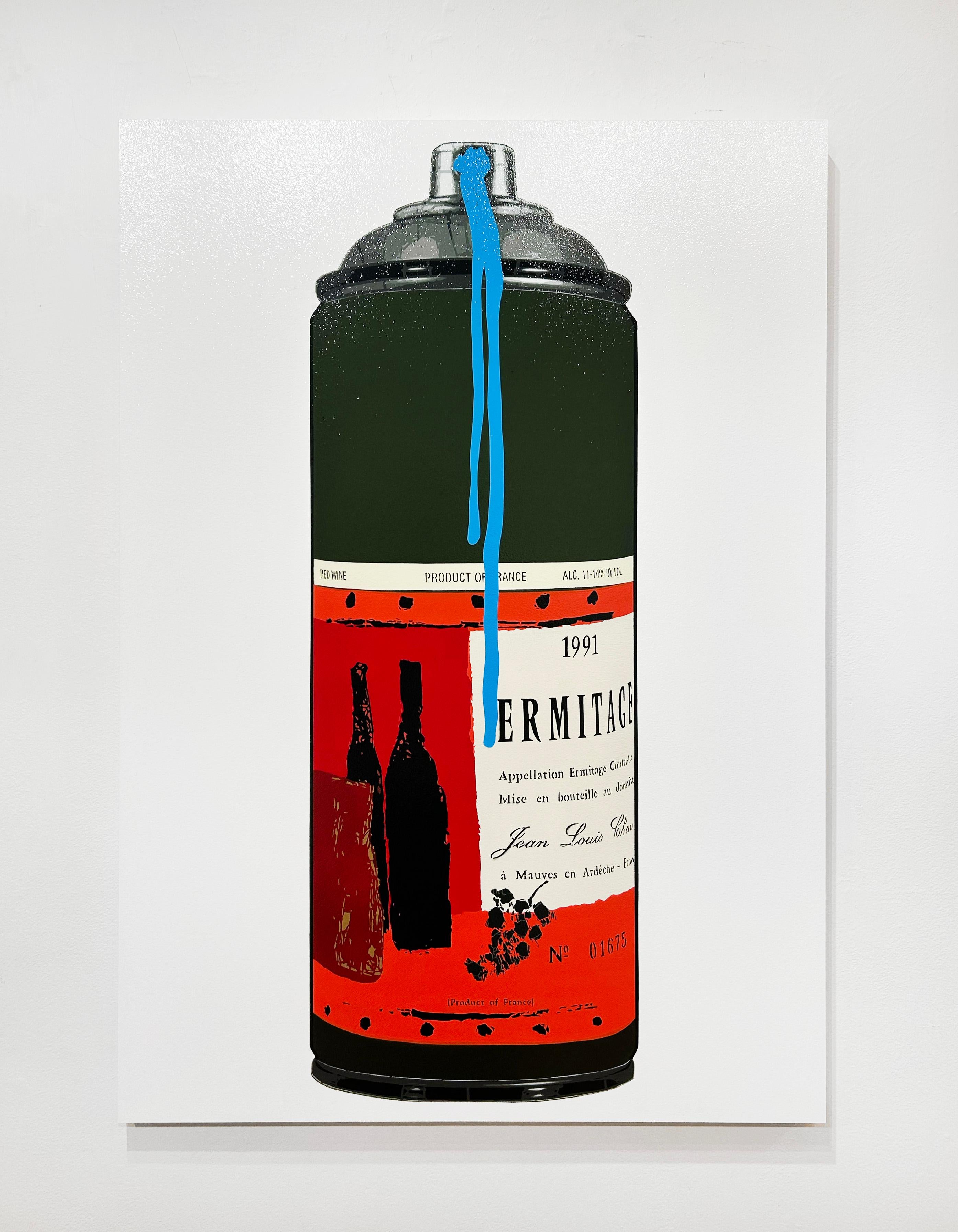 Cuvee Catheun 1991 (Goteo Azul) - Painting Contemporáneo de Campbell la Pun