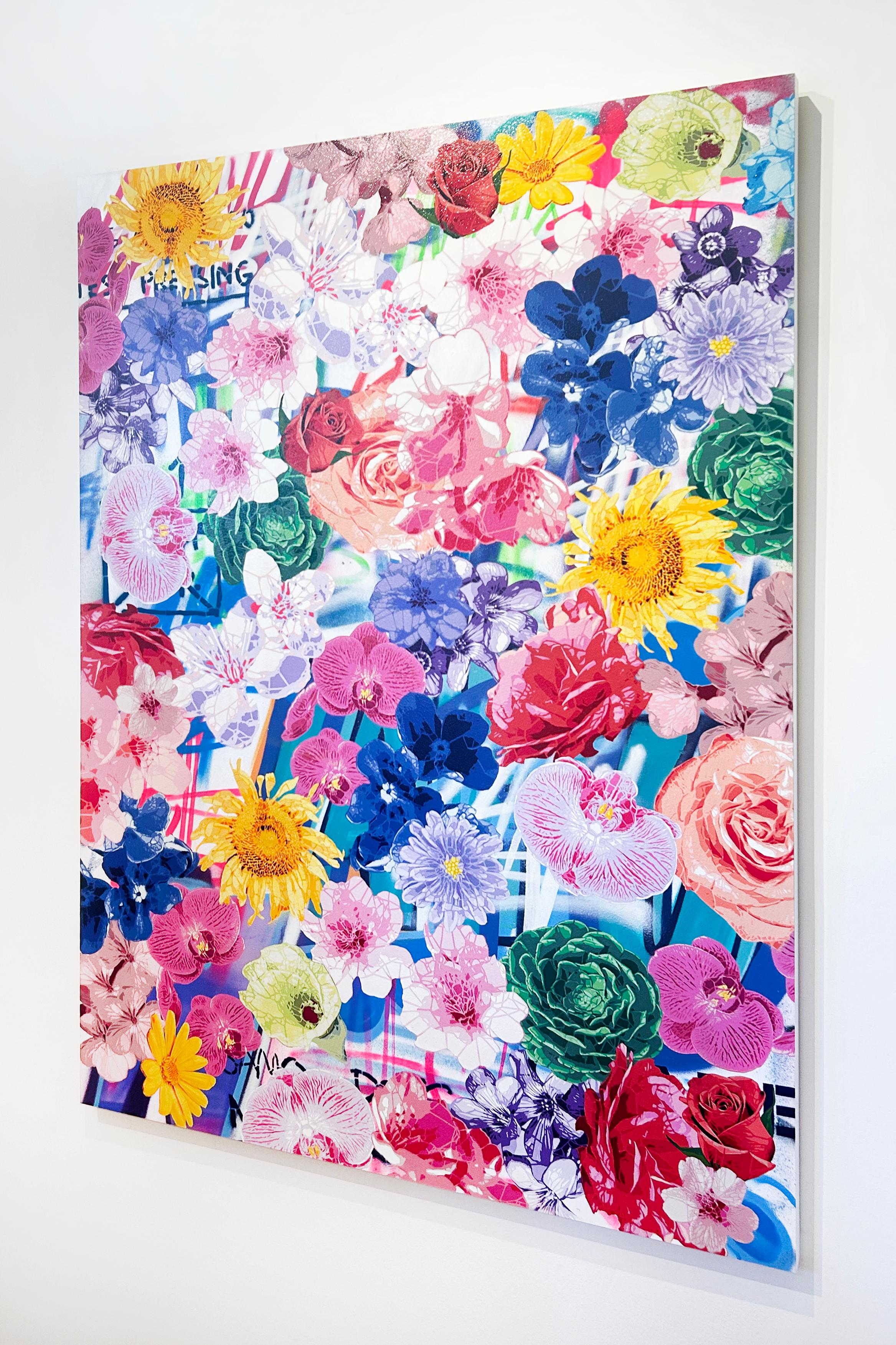 Blumenvandalen - Royel (Zeitgenössisch), Painting, von Campbell la Pun