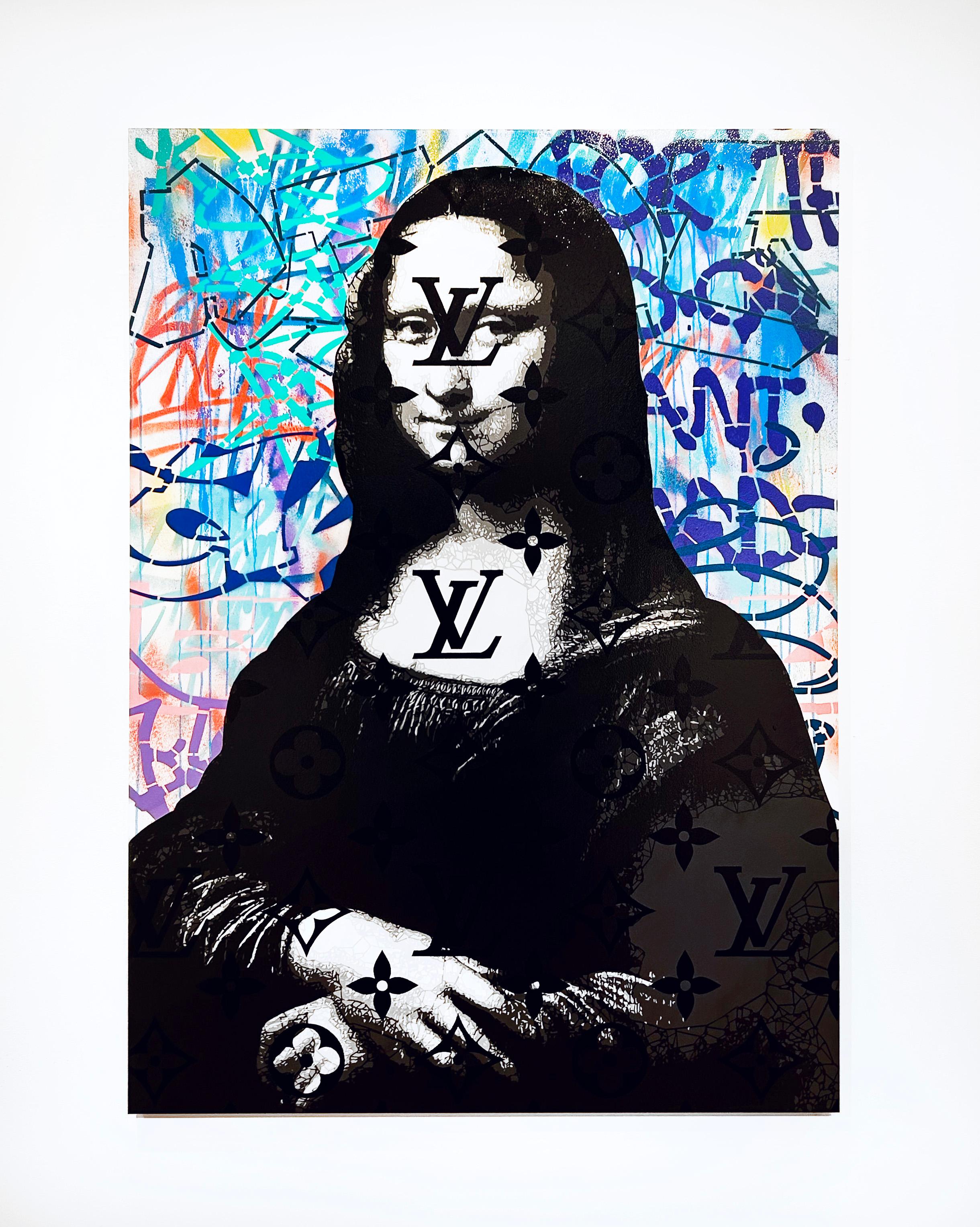 LV Mona Lisa - Feels - Contemporary Painting by Campbell la Pun