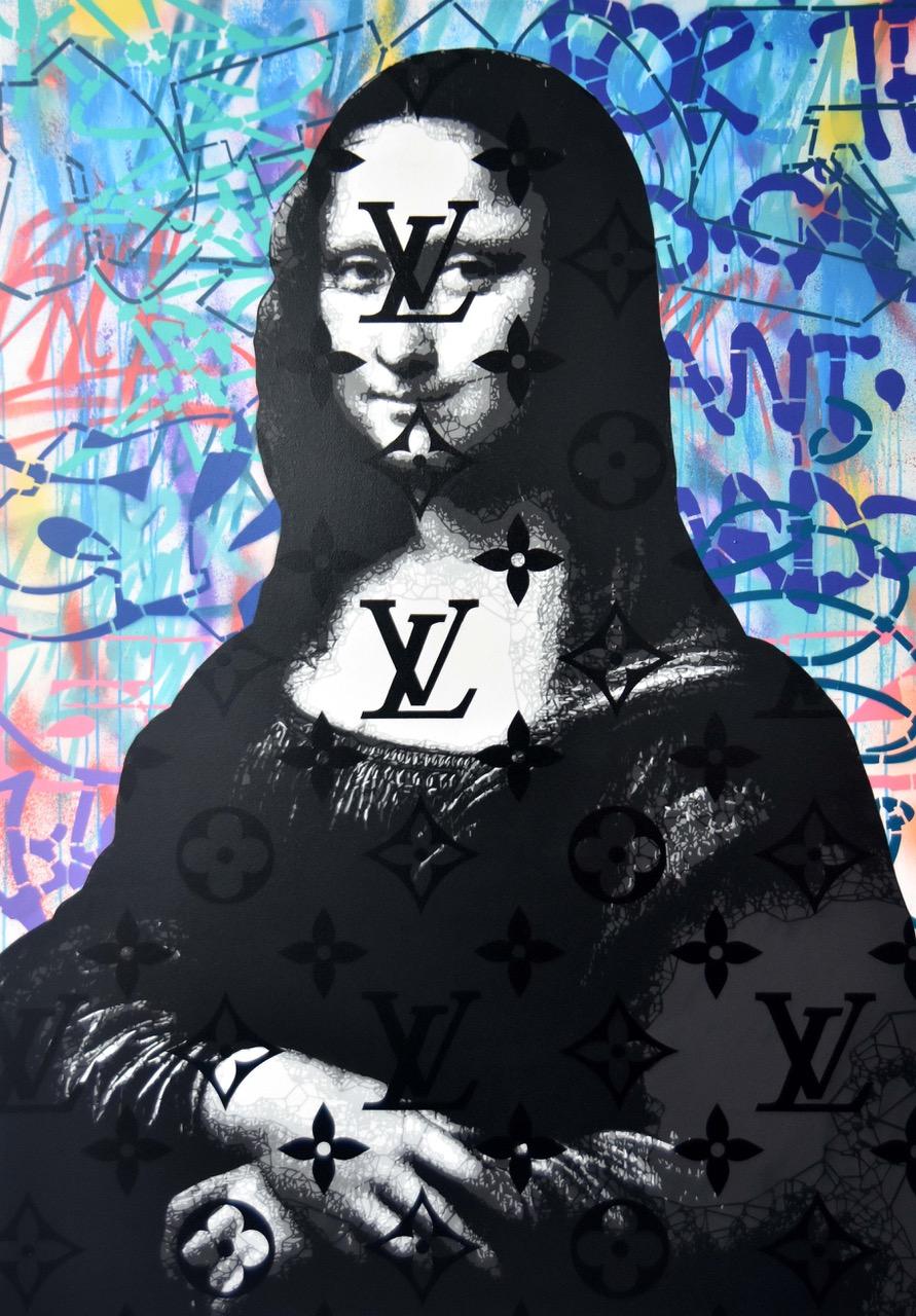LV Mona Lisa - Feels - Painting by Campbell la Pun