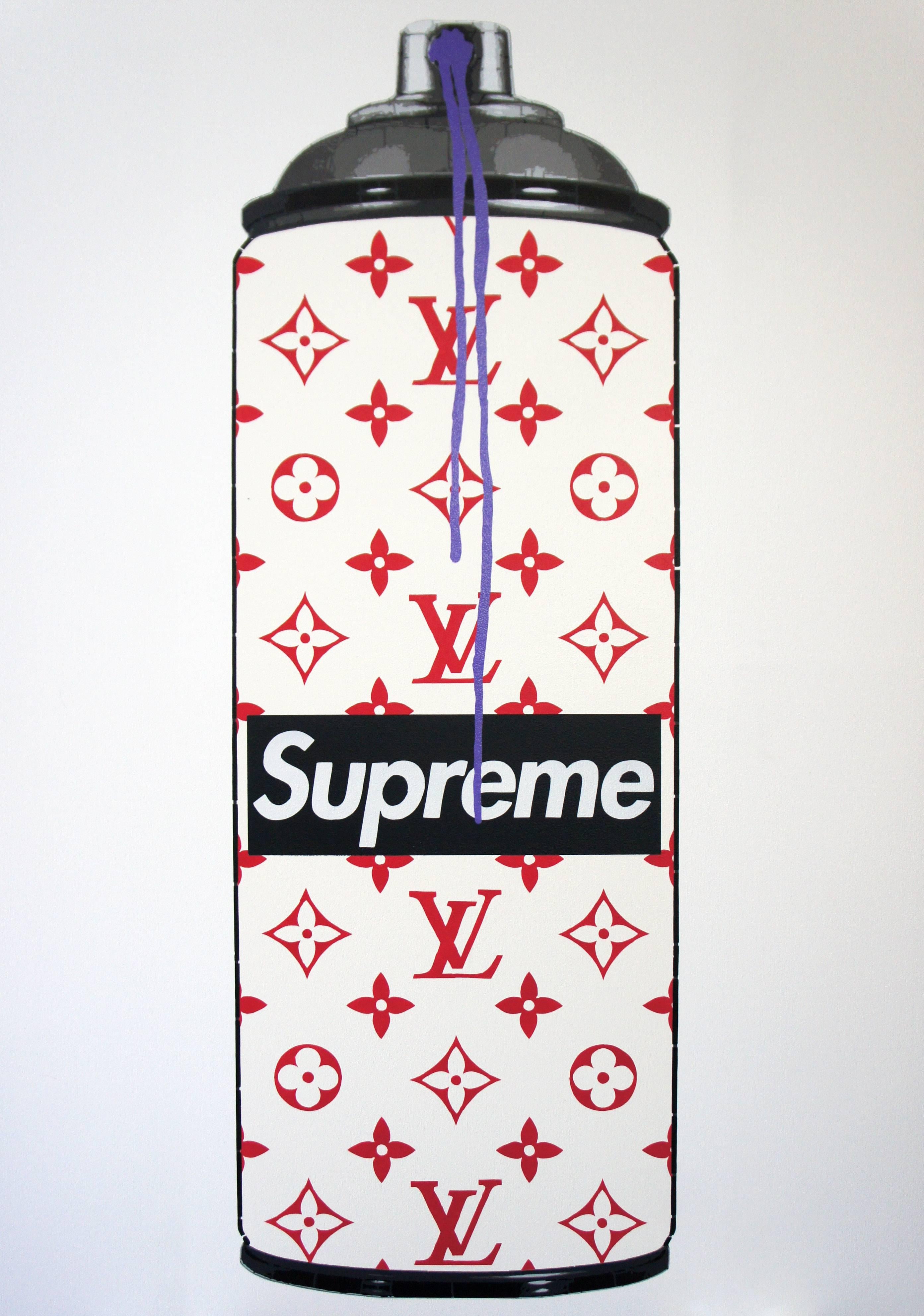 LV Supreme Rouge - Painting by Campbell la Pun