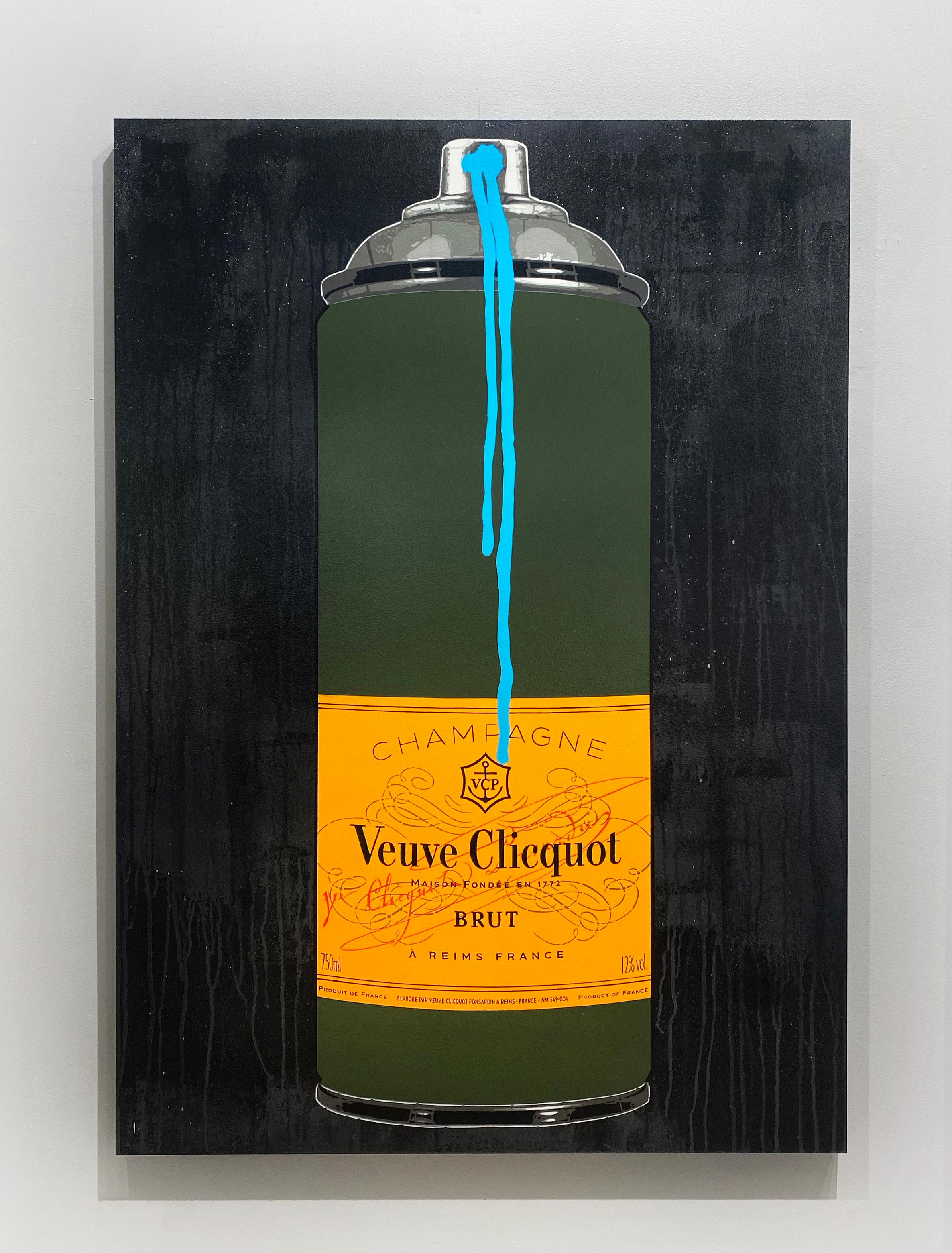 Veuve Black (Cyan Drip) - Contemporary Painting by Campbell la Pun