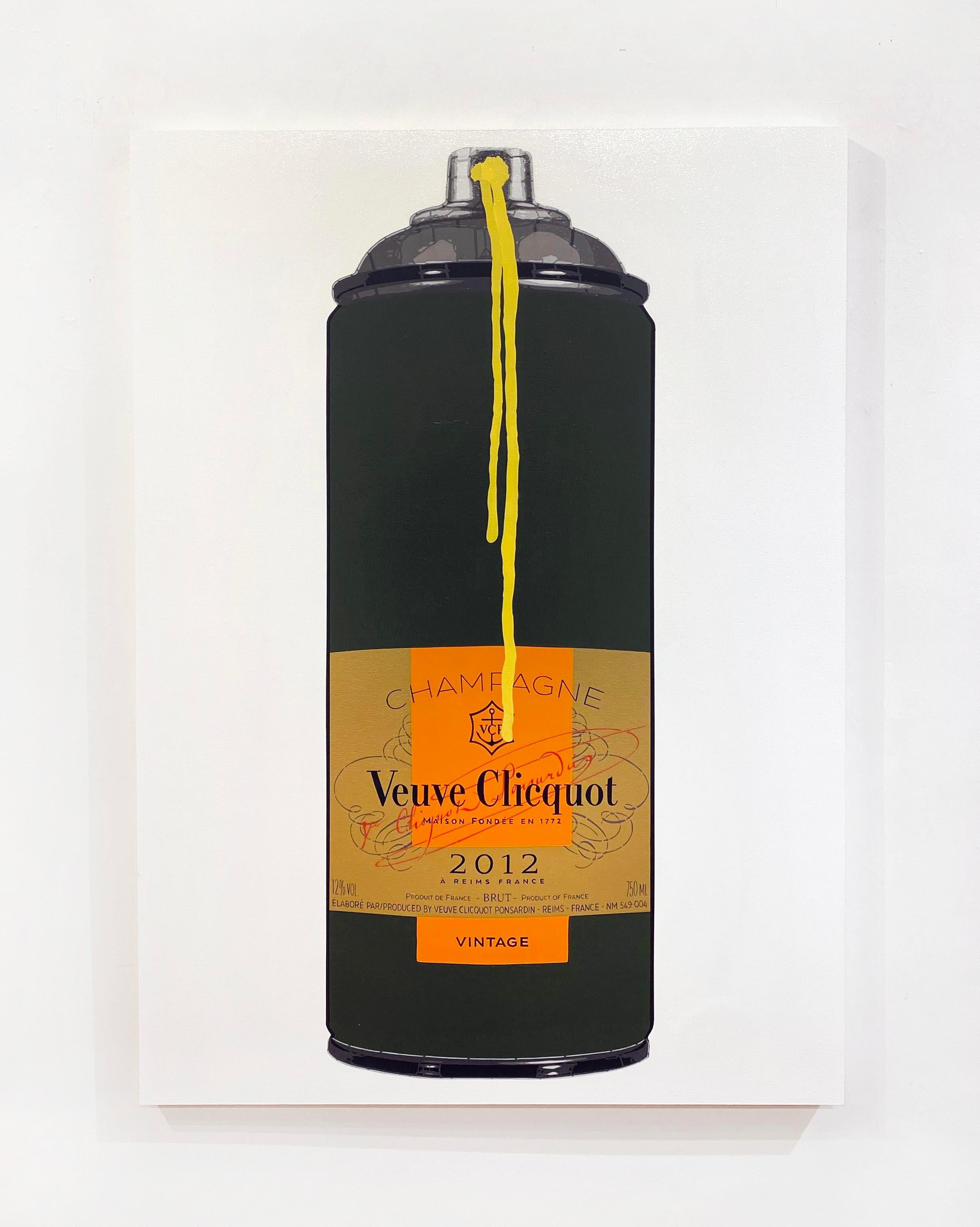 Artist:  La Pun, Campbell
Title:  Veuve Clicquot (Vintage 2012)
Series:  Veuve Clicquot
Date:  2023
Medium:  Aerosol on Panel
Unframed Dimensions:  40.5