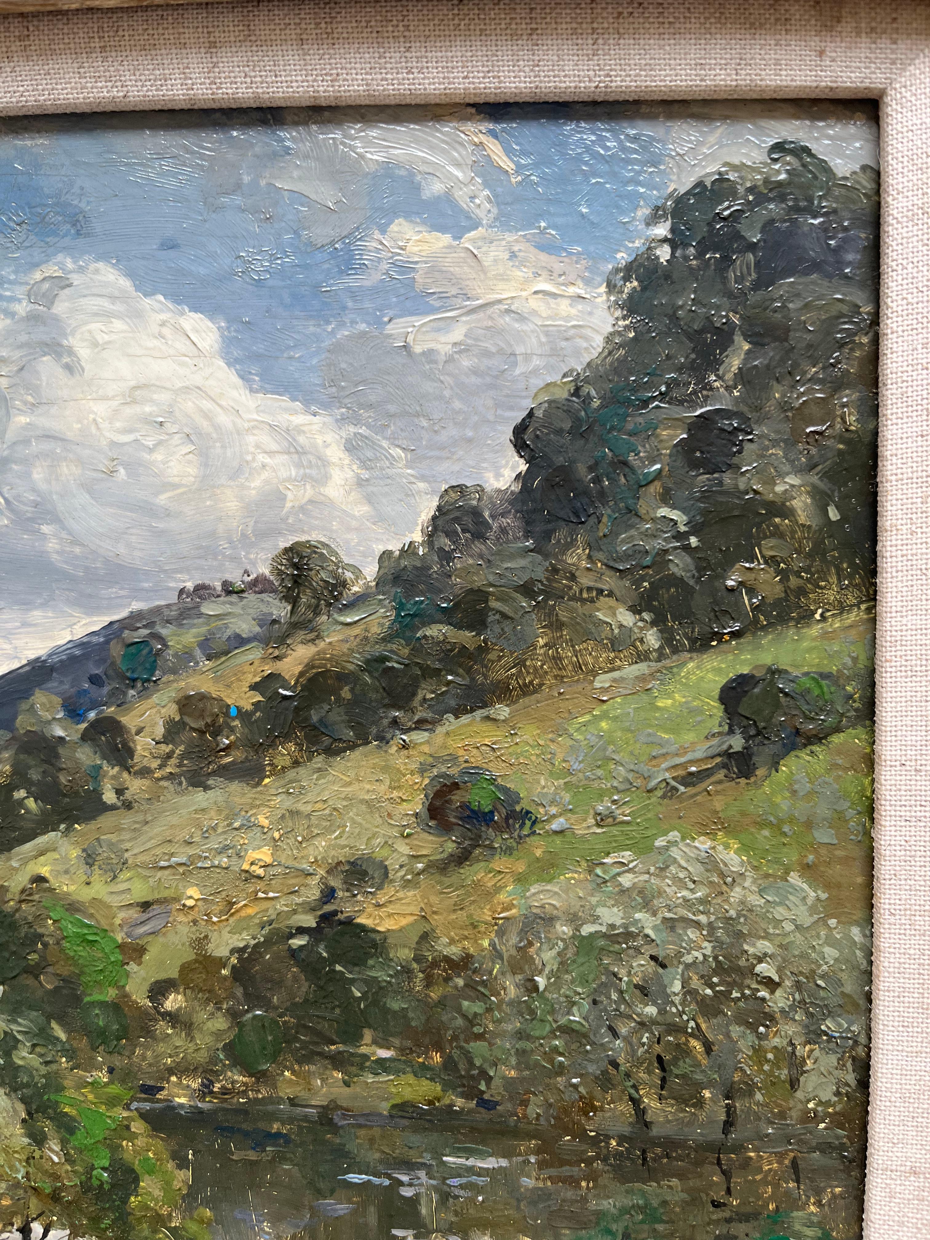 Scena impressionista britannica en plein air della Valle di Wye 5