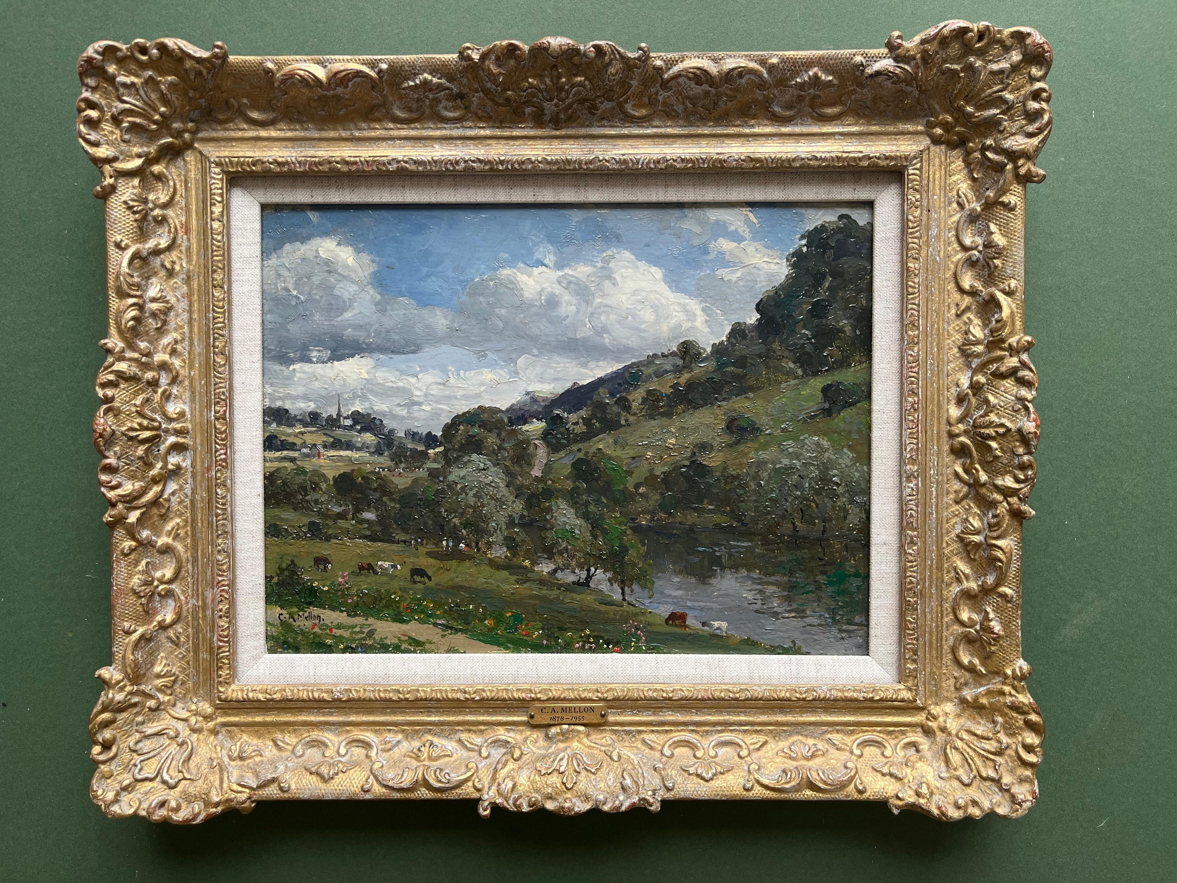 Scena impressionista britannica en plein air della Valle di Wye 8
