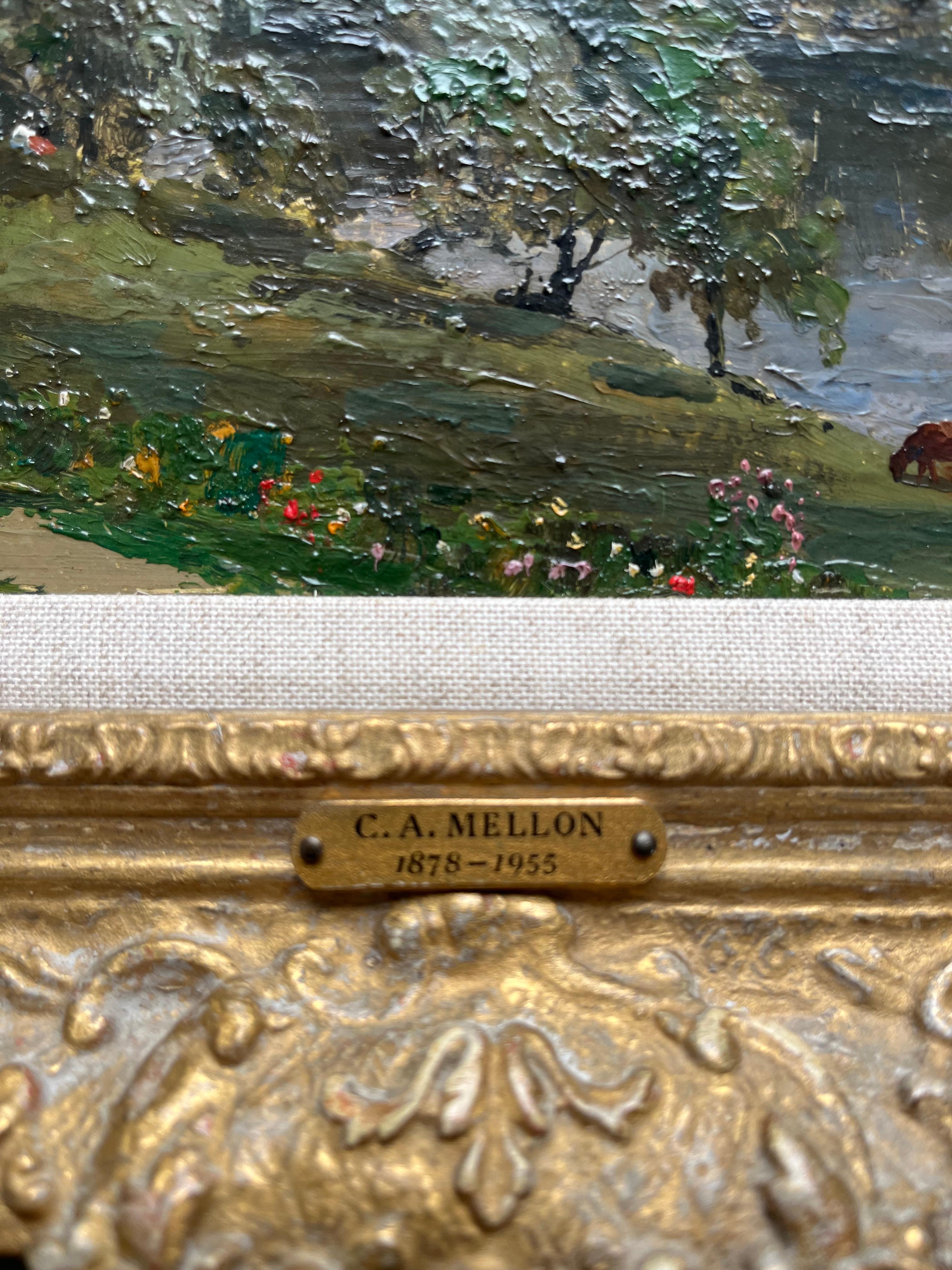 Scena impressionista britannica en plein air della Valle di Wye 2