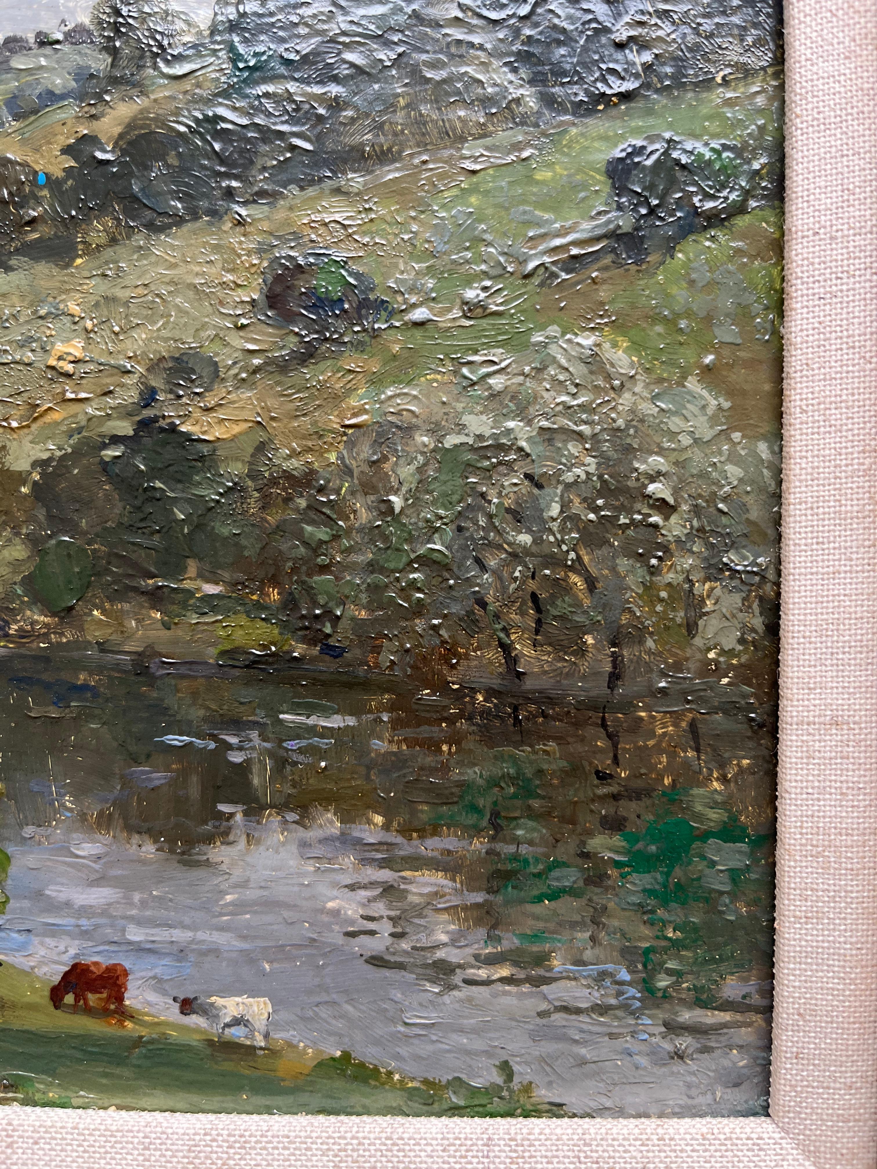 Scena impressionista britannica en plein air della Valle di Wye 3