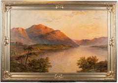 Antique 'Scottish Lake Scene, ' Oil on Canvas by Campbell Scott