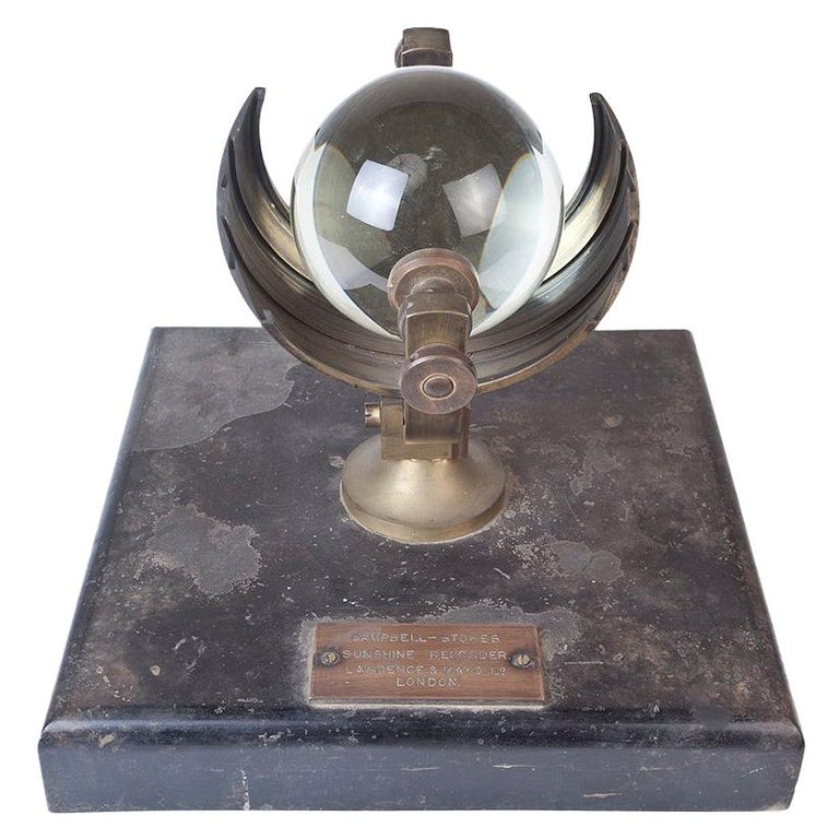 Campbell Stokes Sunshine Recorder Instrument by Lawrence and Mayo