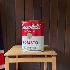 Campbells Tomato Soup Trash Can Metal Pop Art Icon Vintage Mid-Century