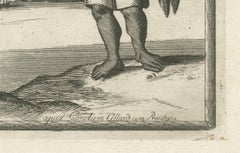 Incisione di Campeche Messico con figure indigene di Allard A. der Van, c1720 circa