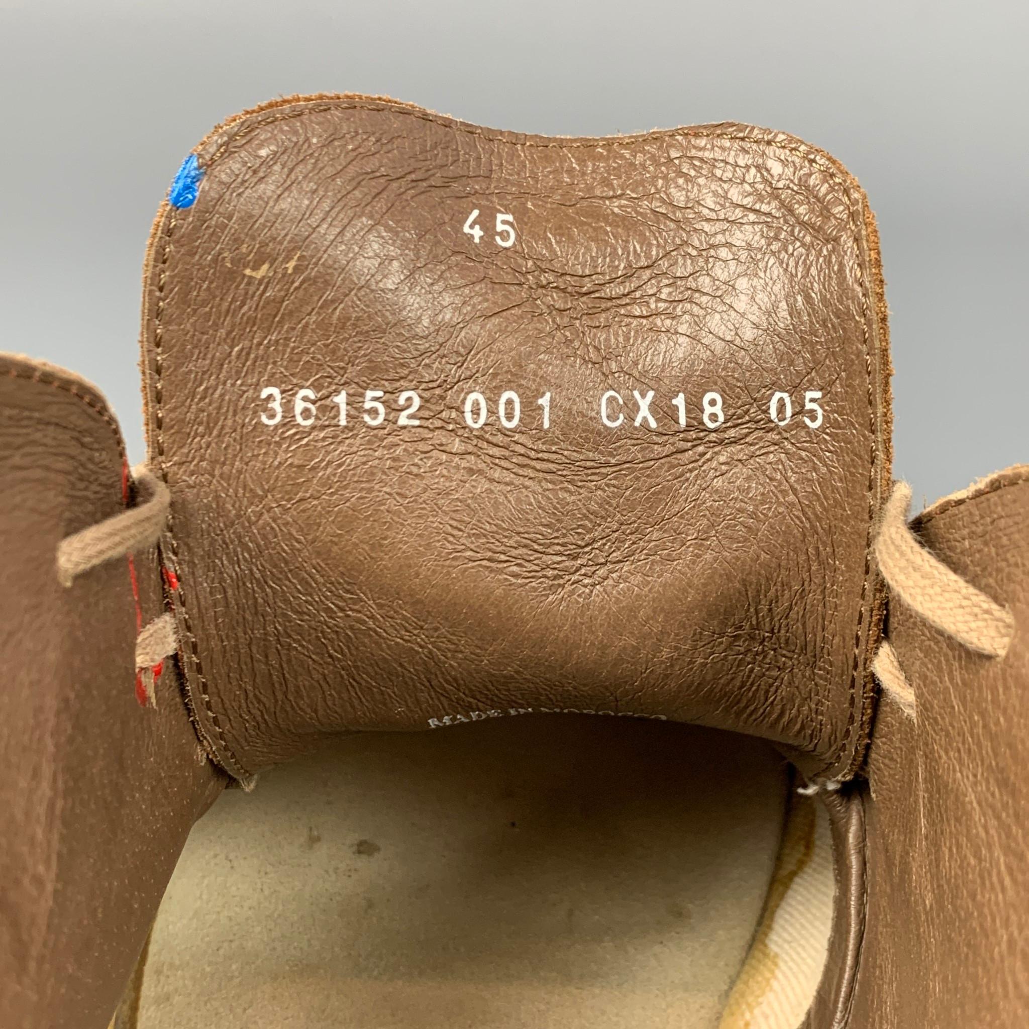 CAMPER Talla 12 Botas Chukka Suela Crepé Ante Salpicadura de Pintura Marrón Claro 3