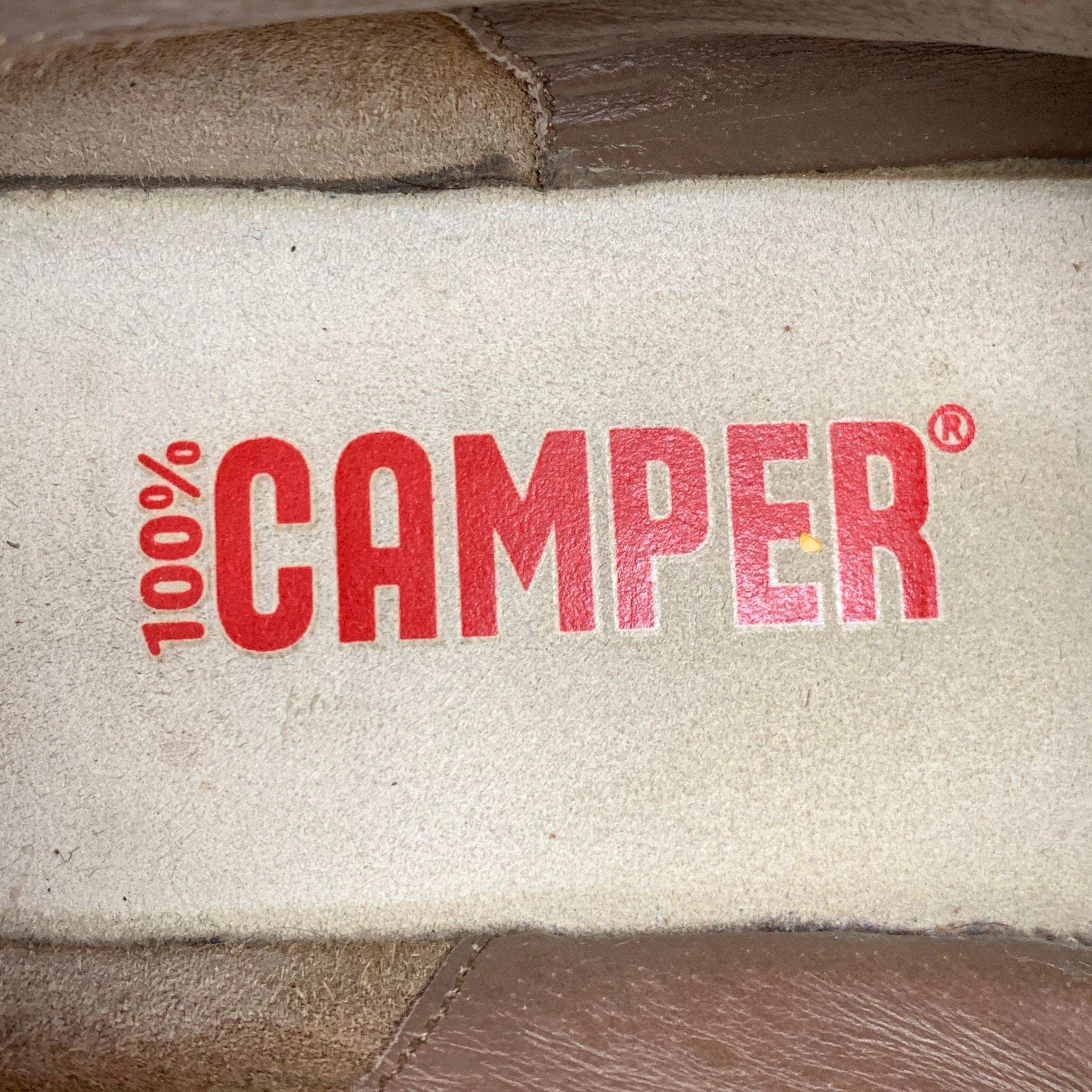 CAMPER Talla 12 Botas Chukka Suela Crepé Ante Salpicadura de Pintura Marrón Claro 4