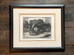 "Campers Entering a Forest", Etching by Eugene Higgins