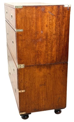 Camphor Wood 19th Century Military Campaign Chest Of Drawers