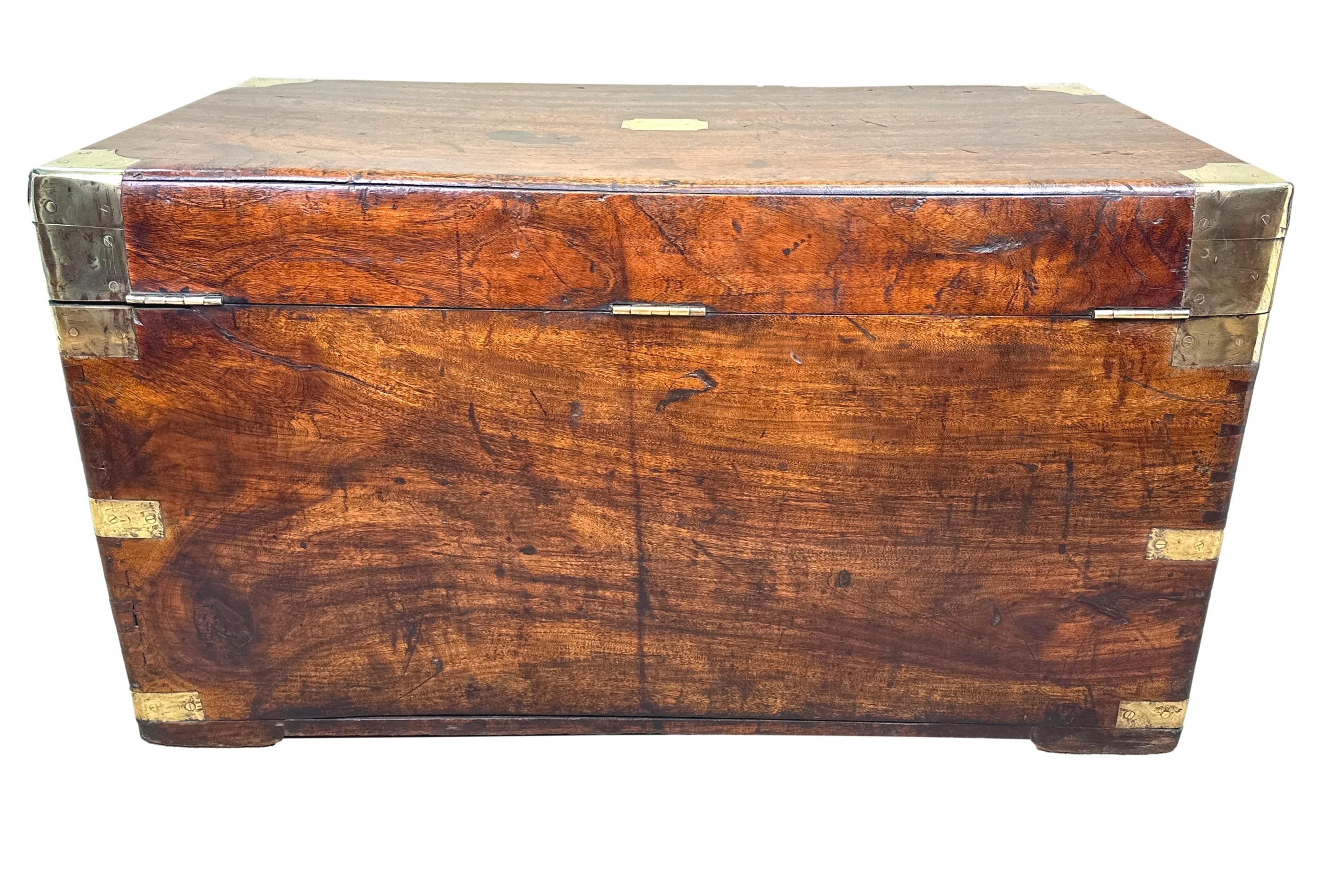 Camphor Wood 19th Century Military Campaign Trunk 6
