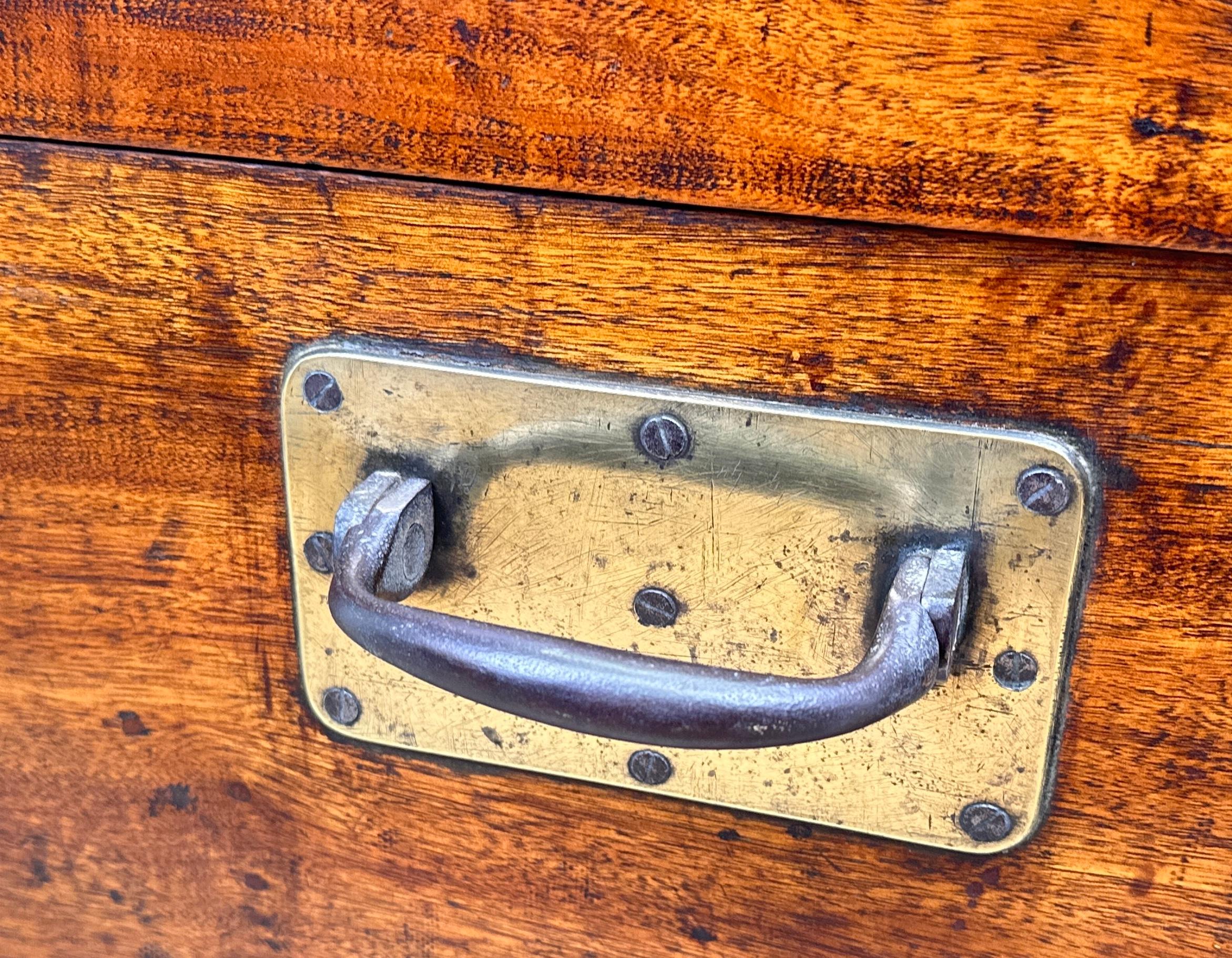Victorian Camphor Wood 19th Century Military Campaign Trunk