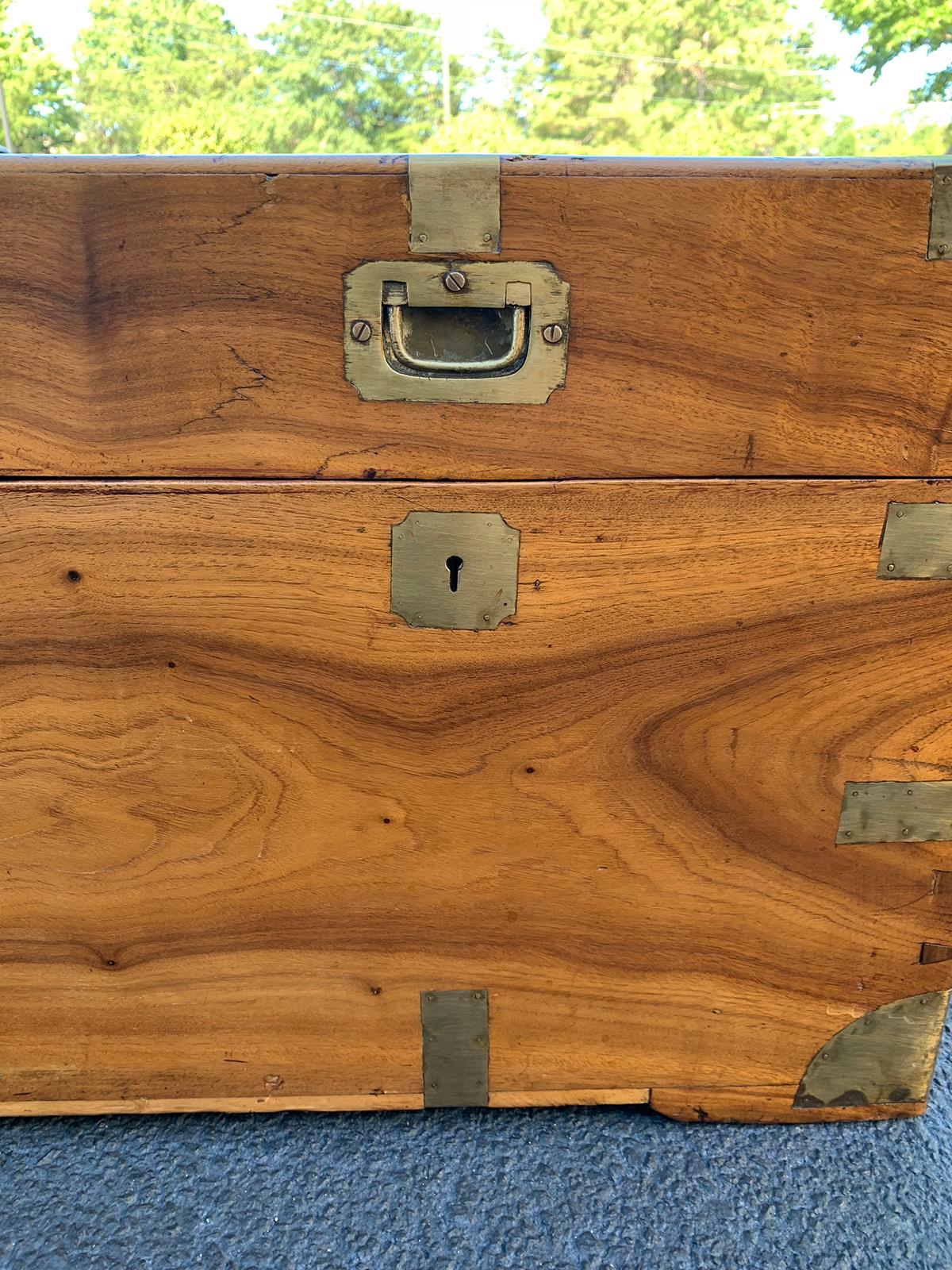 Camphor Wood and Brass Campaign Trunk, circa 1820s 4