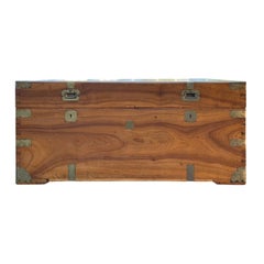Antique Camphor Wood and Brass Campaign Trunk, circa 1820s