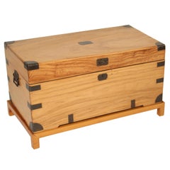 Camphor Wood Campaign Style Trunk on Stand