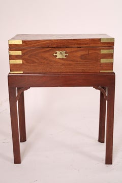 Camphor Wood Campaign Style Writing Box on Stand