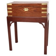Camphor Wood Campaign Style Writing Box on Stand