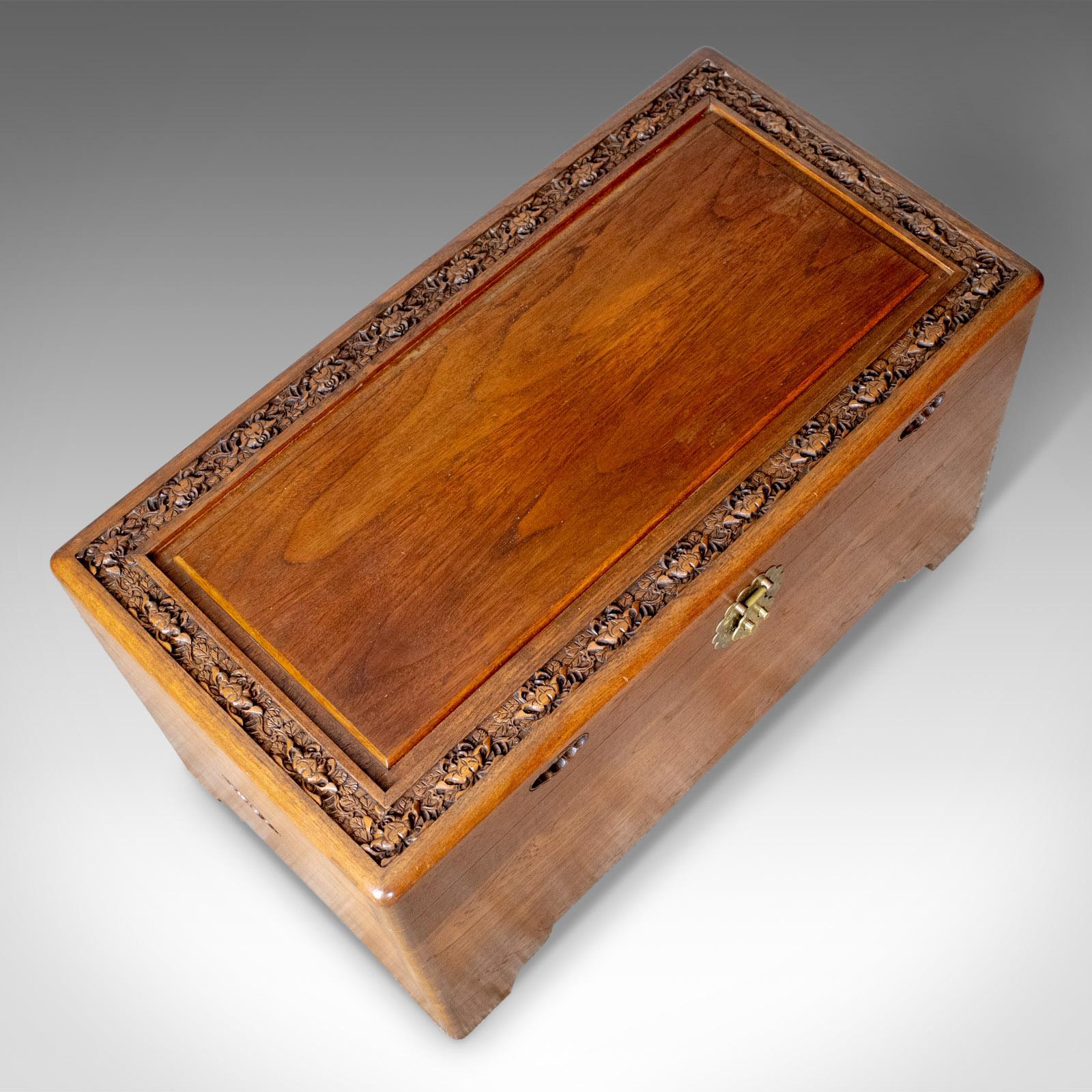 20th Century Camphor Wood Chest, Oriental Trunk, Art Deco Period, circa 1940