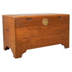 Retro Camphor Wood Chest, Oriental Trunk, Art Deco Period, circa 1940