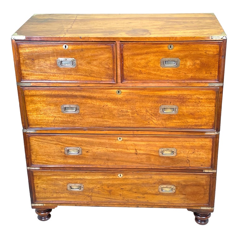 Camphor Wood Military Campaign Chest Of Drawers For Sale 7