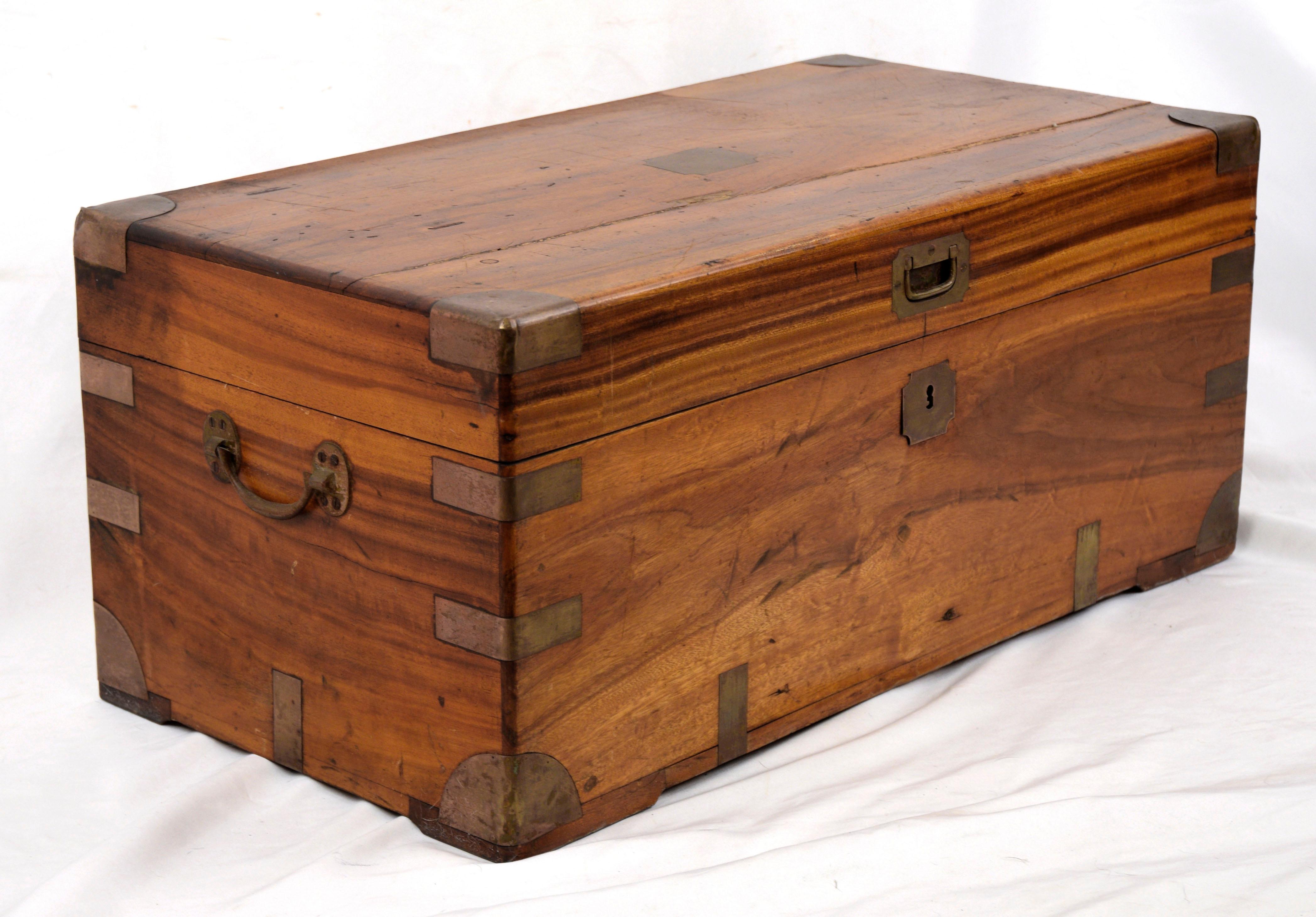 Camphorwood Campaign Chest - Late 19th Century Chinese Export Case (Medium)

This hardwood chest has brass hardware, including handles. It has a plaque on the top that would have been inscribed with the owner's name, but this one has not been used.