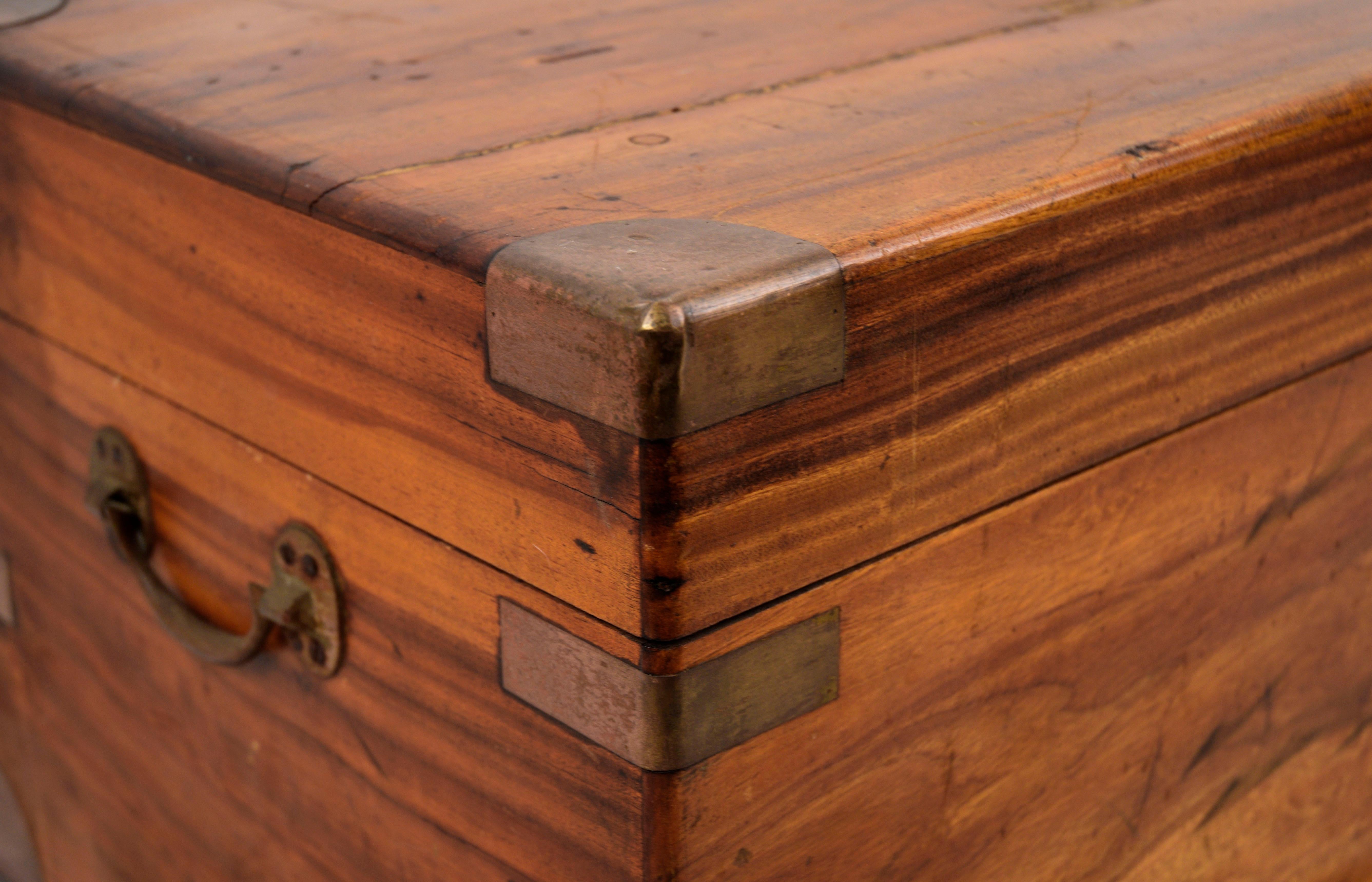 Brass Camphorwood Campaign Chest - Late 19th Century Chinese Export Case (Medium) For Sale