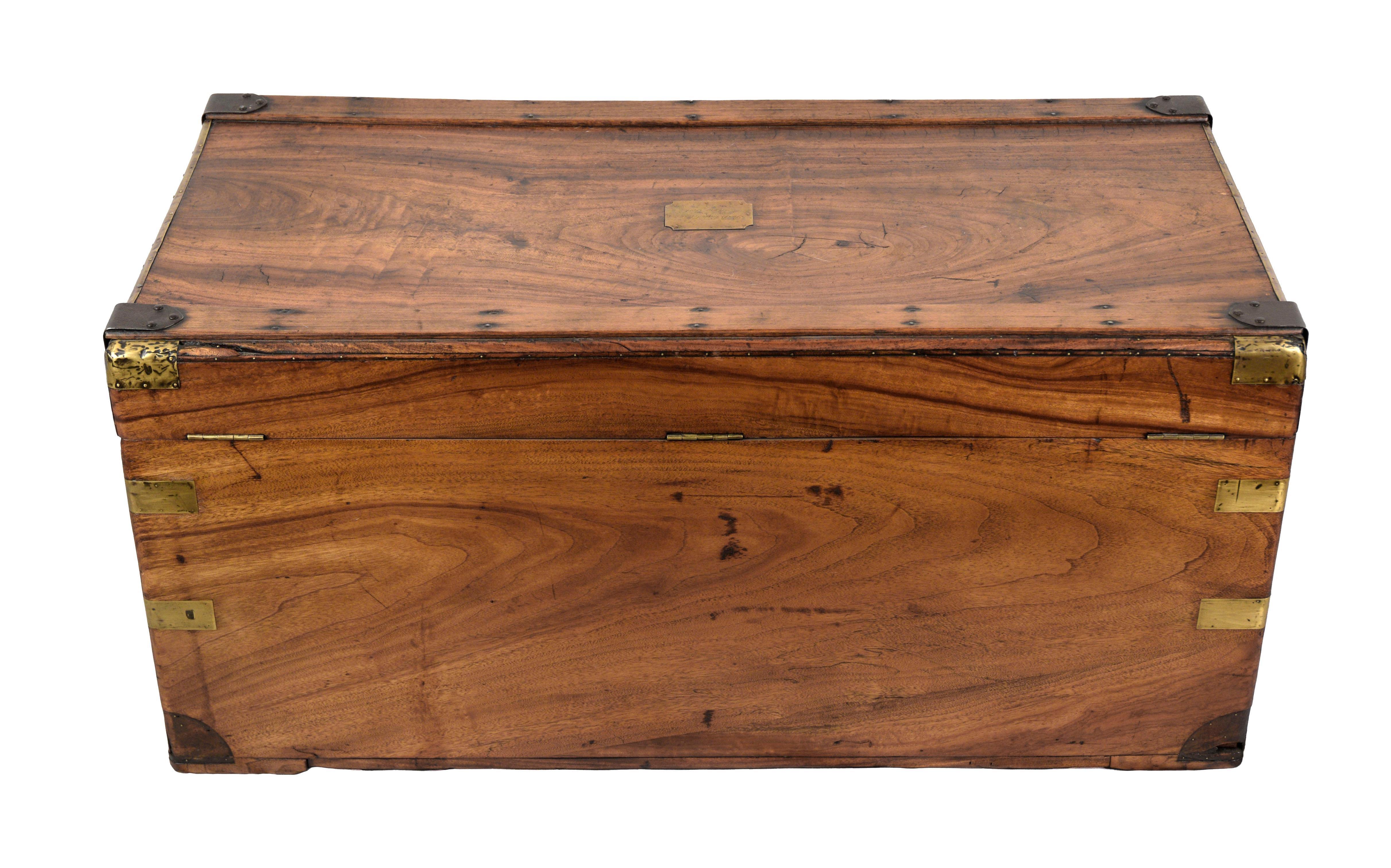 Camphorwood Campaign Chest - Late 19th Century Chinese Export R.B. Van Cleve, NY For Sale 3